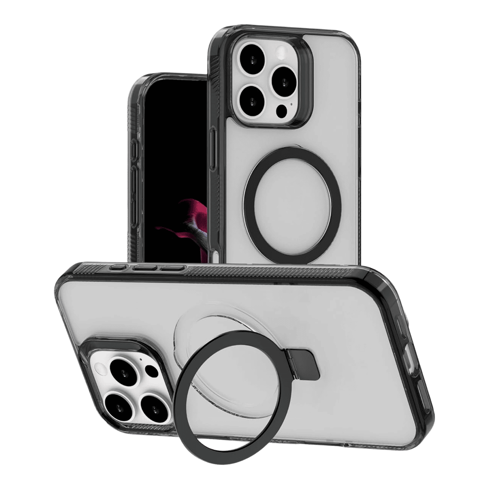 Muvtech Rio Pro Snap Hard Polycarbonate Back Case for Apple iPhone 15 Pro (Camera Protection, Black)_7