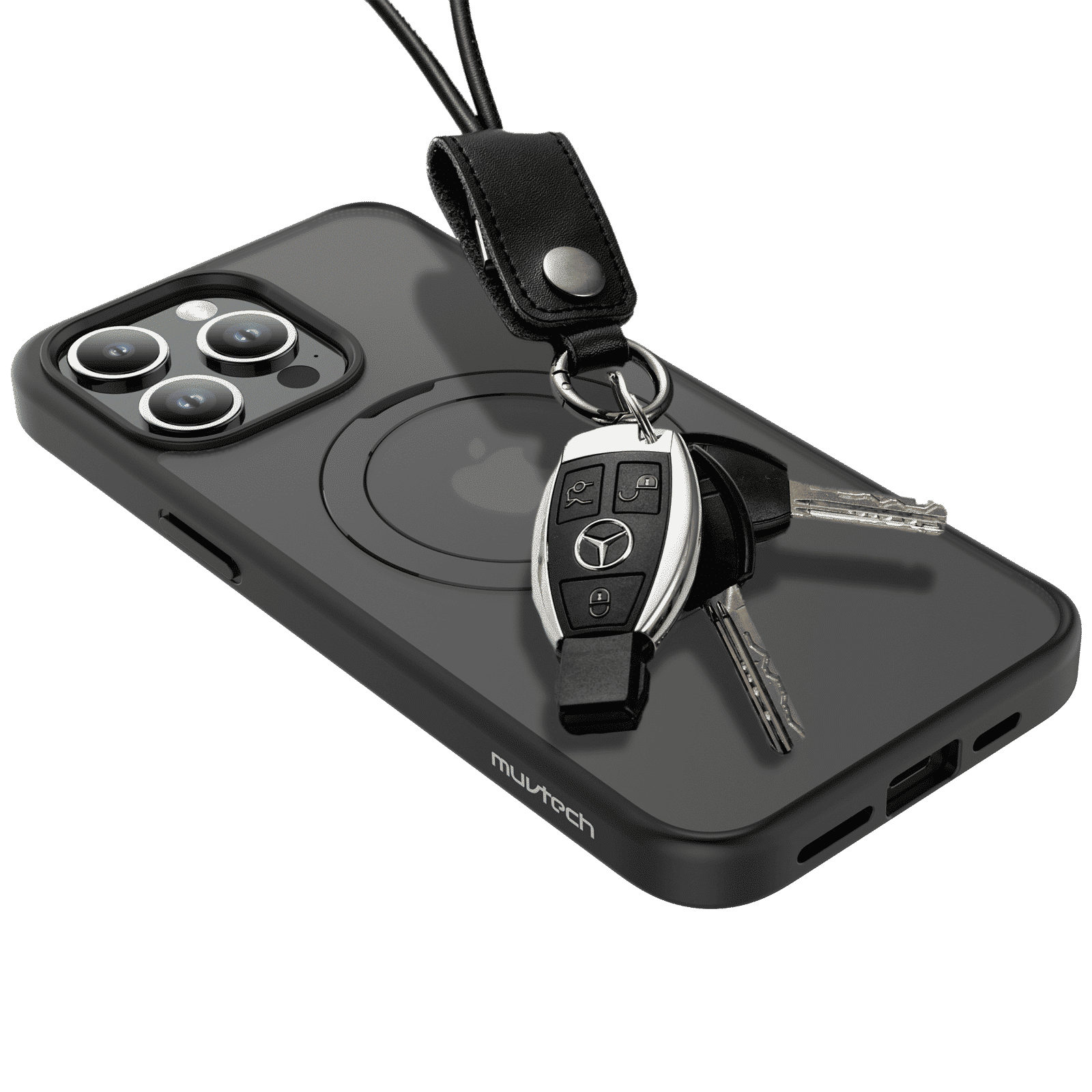 Muvtech Rio Pro Snap Hard Polycarbonate Back Case for Apple iPhone 15 Pro (Camera Protection, Black)_3