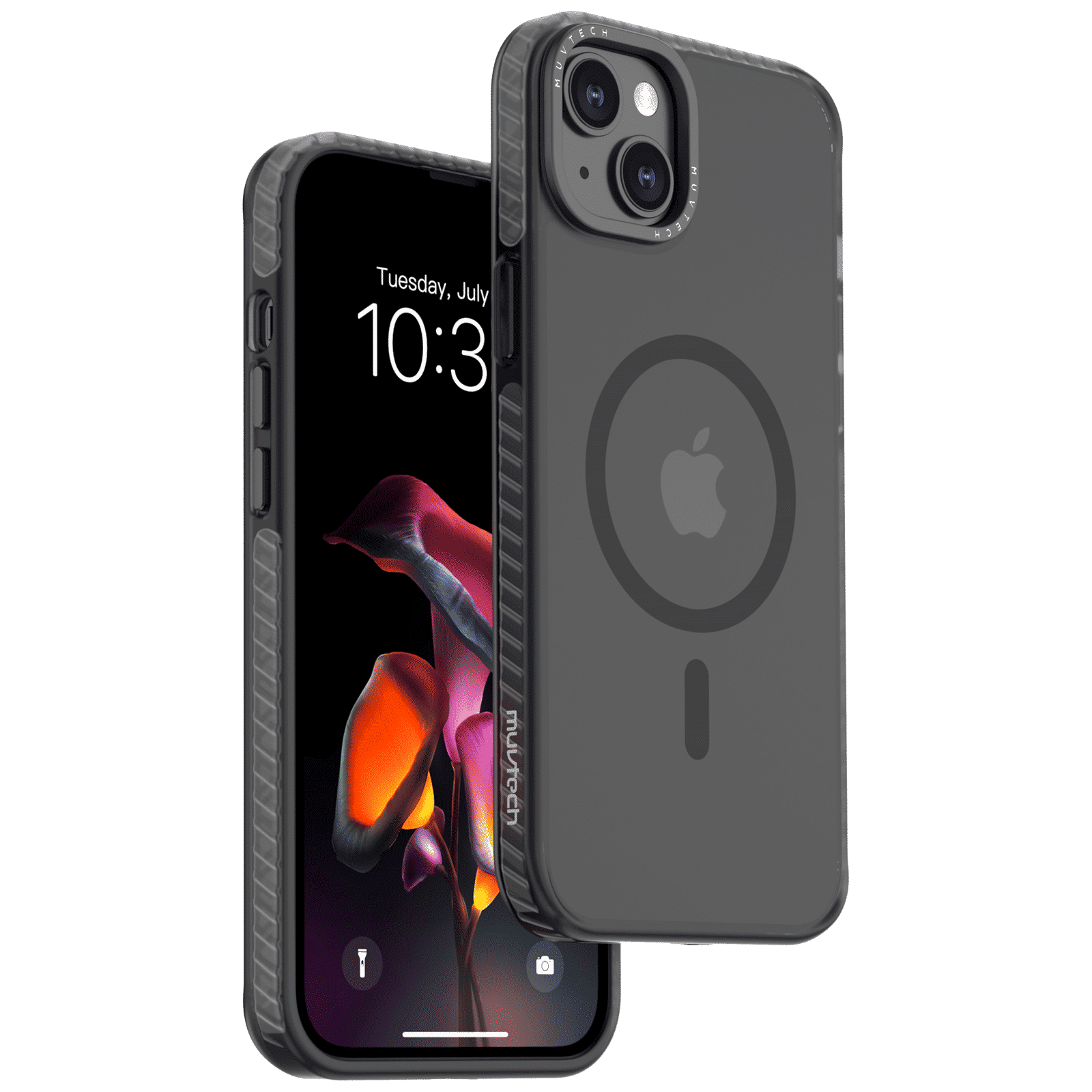 Muvtech Oslo Snap Polycarbonate, Thermoplastic Polyurethane & Thermoplastic Elastomer Back Case for Apple iPhone 15 Plus (Camera Protection, Black)_1