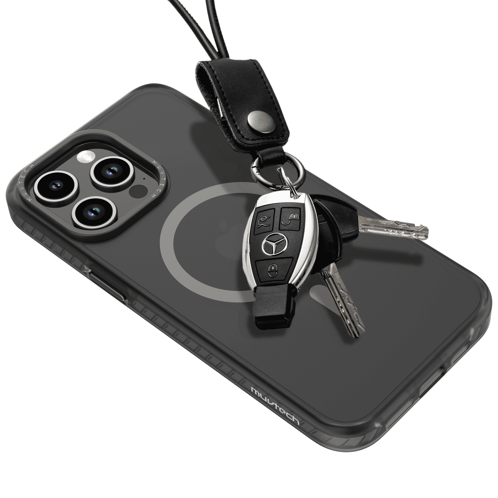 Muvtech Oslo Snap Polycarbonate, Thermoplastic Polyurethane & Thermoplastic Elastomer Back Case for Apple iPhone 15 Pro Max (Camera Protection, Black)_2