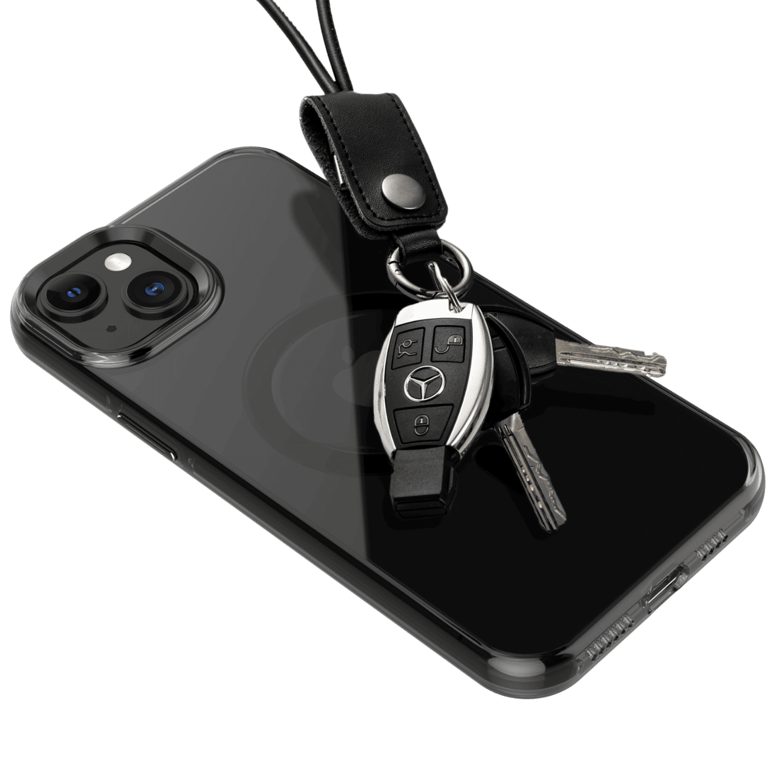 Muvtech Crystal Halo Snap Polycarbonate & Thermoplastic Polyurethane Back Case for Apple iPhone 15 Plus (Camera Protection, Black)_4