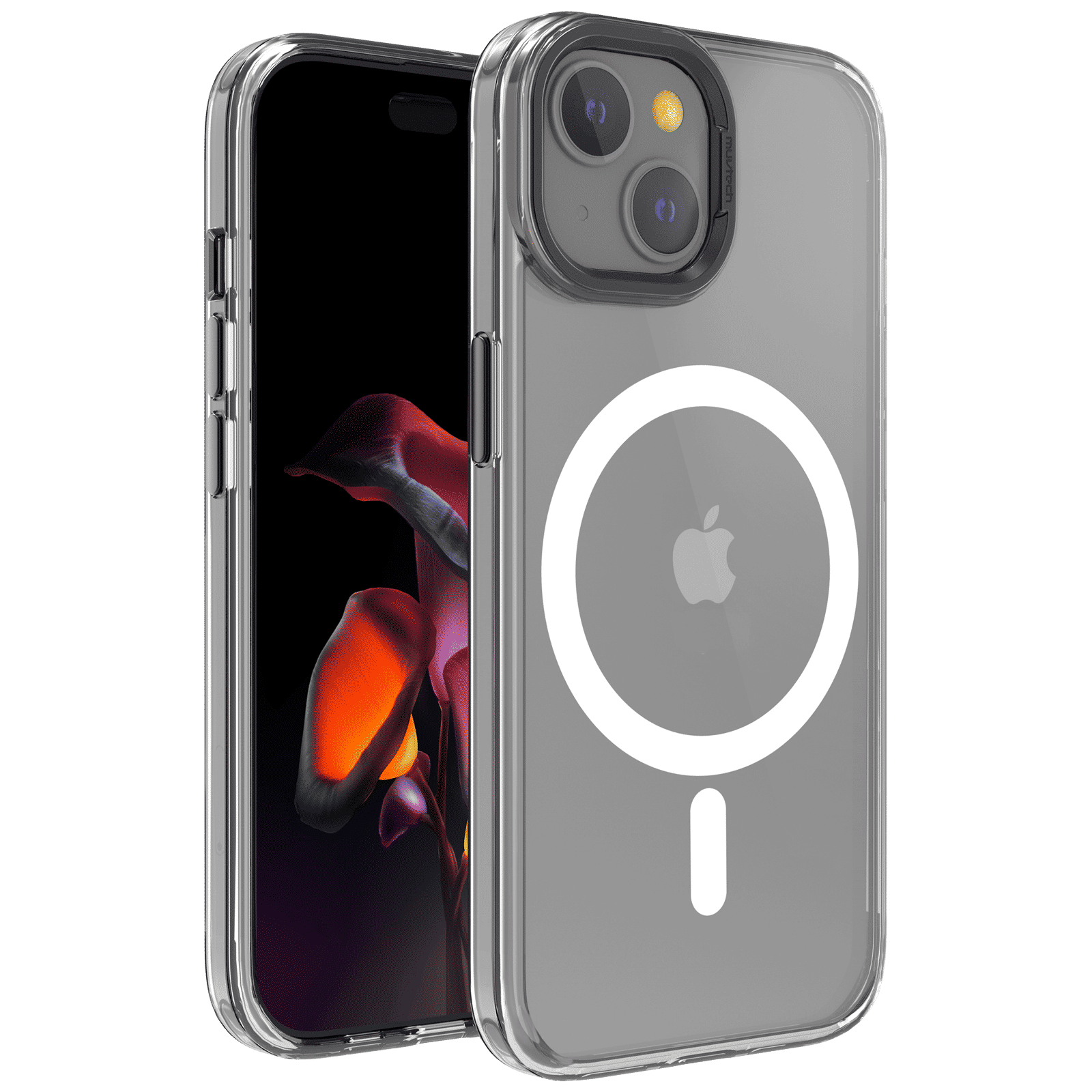 Muvtech Crystal Halo Snap Polycarbonate & Thermoplastic Polyurethane Back Case for Apple iPhone 15 Plus (Camera Protection, Black)_1