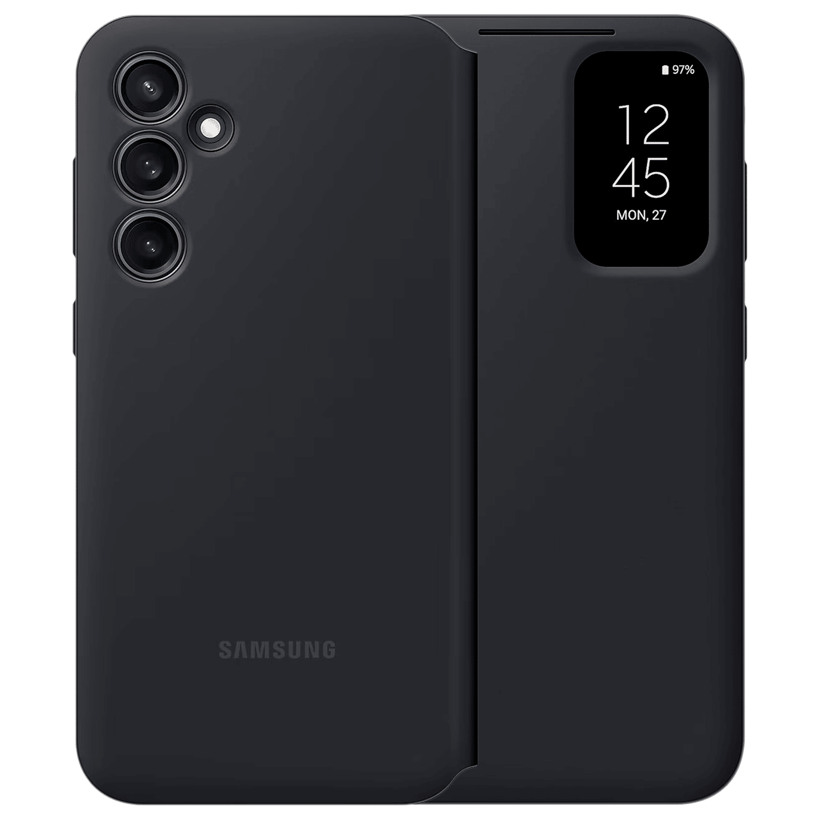 SAMSUNG Soft Bio PU Flip Case for Galaxy S23 FE (Built in Card Pocket, Black)_1