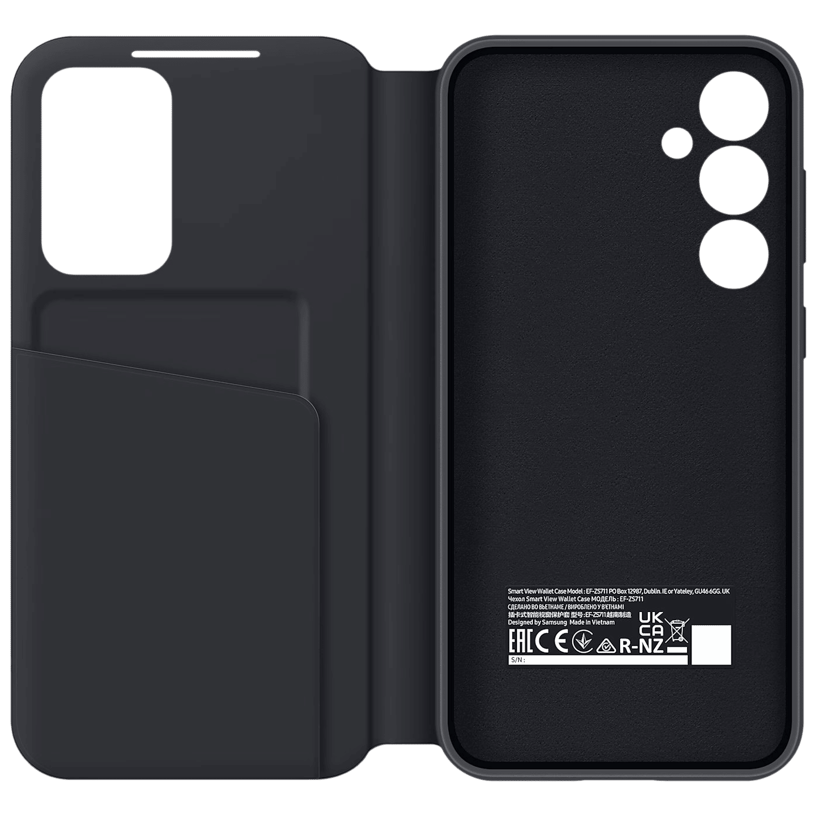 SAMSUNG Soft Bio PU Flip Case for Galaxy S23 FE (Built in Card Pocket, Black)_4