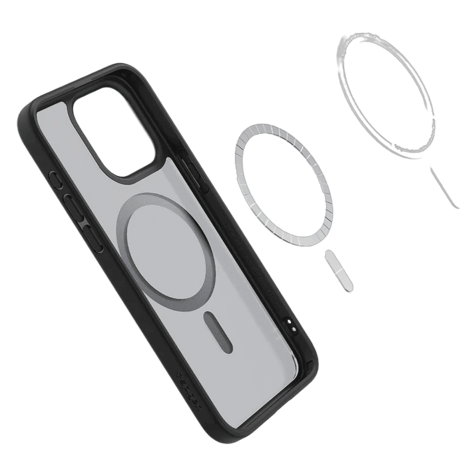 spigen Ultra Hybrid MagFit Polycarbonate Back Cover for iPhone 15 Pro Max (Air Cushion Technology, Frost Black)_5