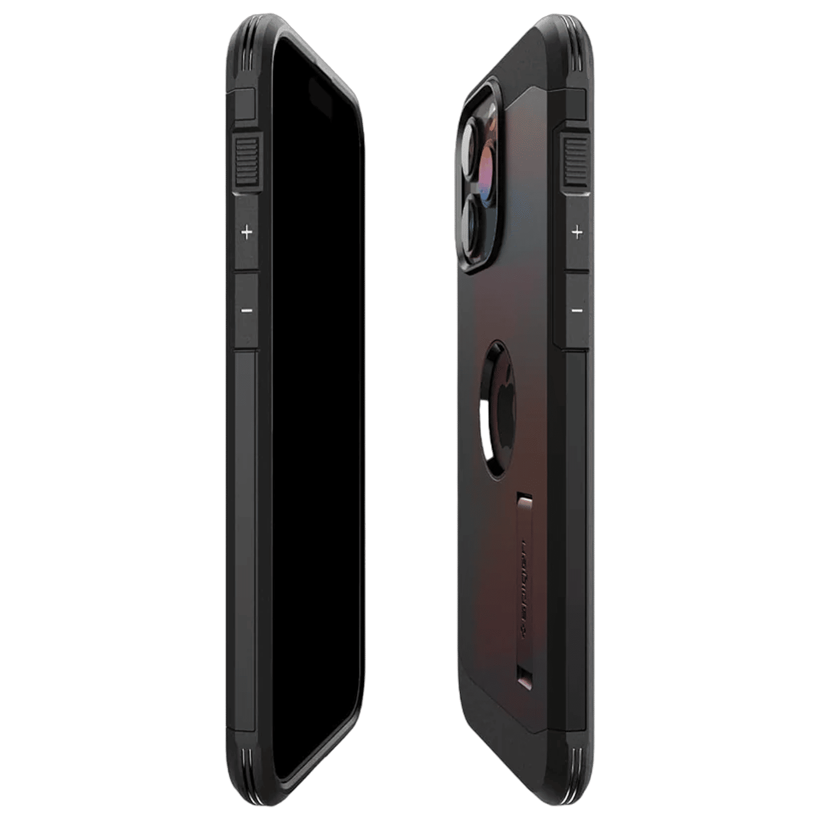 spigen Tough Armor MagFit TPU and PC Back Cover for iPhone 15 Pro Max (Built-in Kickstand, Black)_3