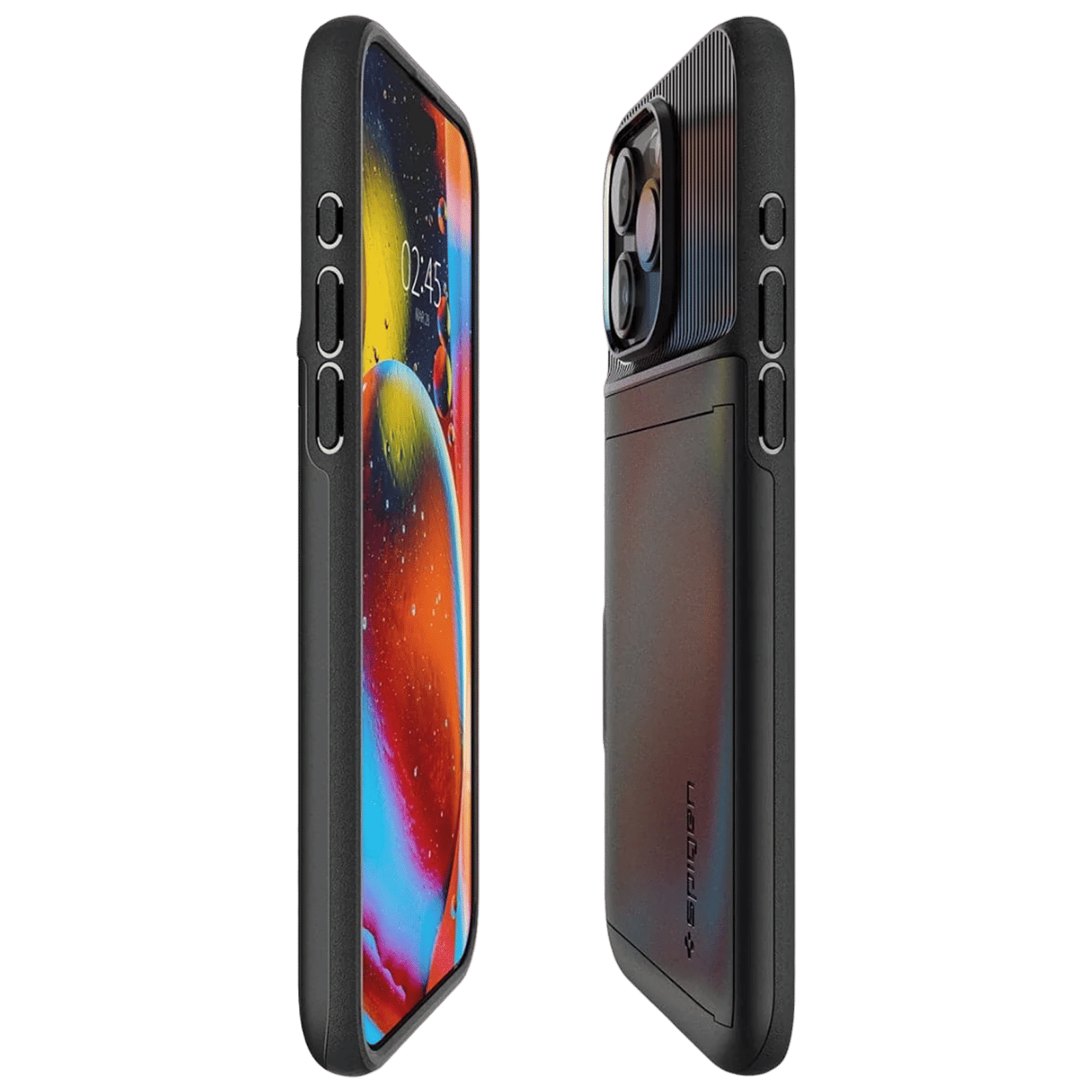 spigen Slim Armor CS PC and TPU Back Cover for iPhone 15 Pro Max (Air Cushion Technology, Black)_4