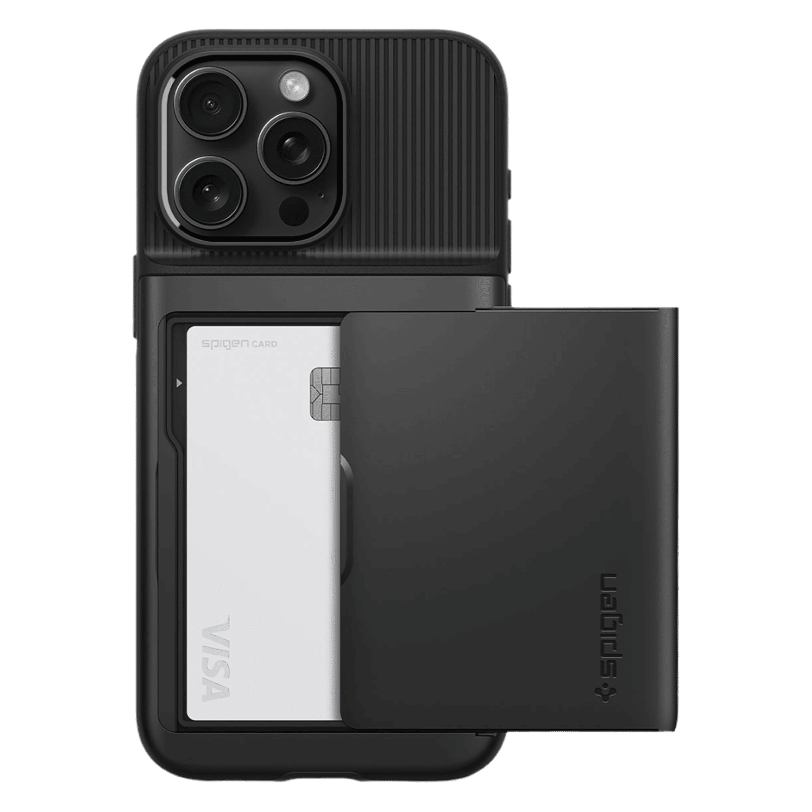 spigen Slim Armor CS PC and TPU Back Cover for iPhone 15 Pro Max (Air Cushion Technology, Black)_6