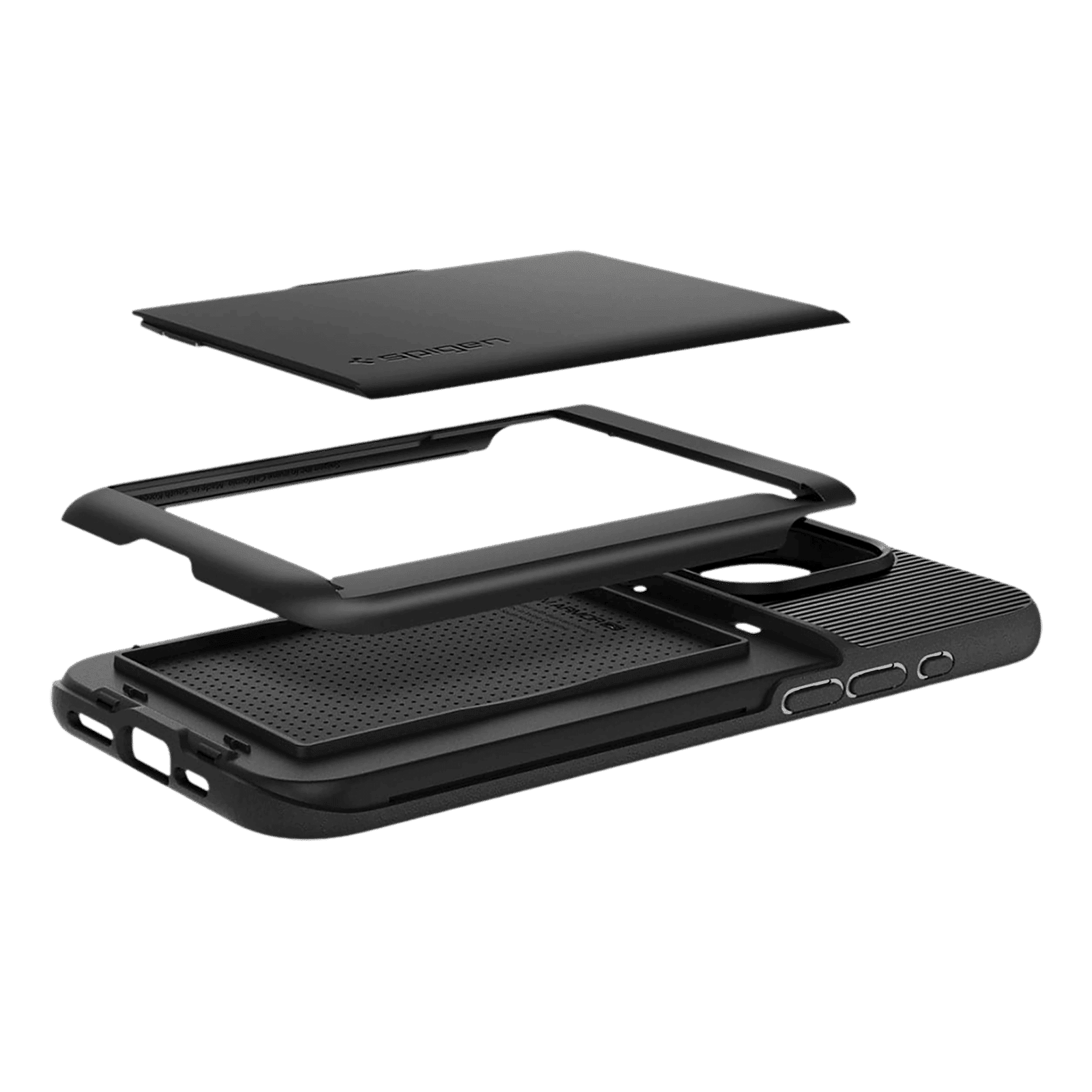 spigen Slim Armor CS PC and TPU Back Cover for iPhone 15 Pro Max (Air Cushion Technology, Black)_7