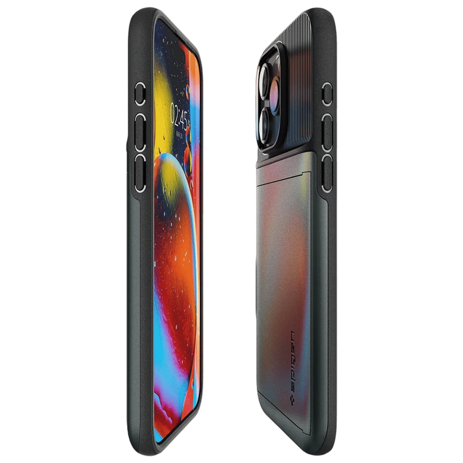 spigen Slim Armor CS PC and TPU Back Cover for iPhone 15 Pro Max (Air Cushion Technology, Abyss Green)_3