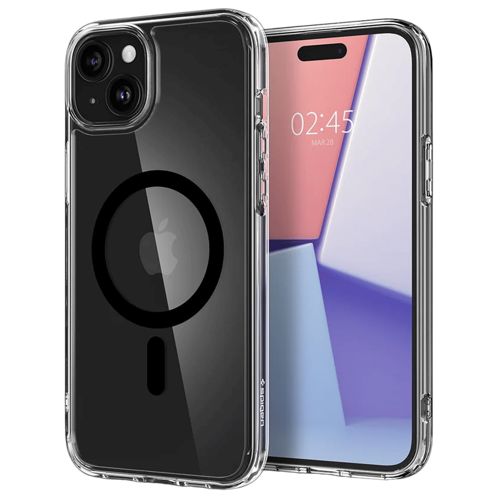 spigen Ultra Hybrid TPU & Polycarbonate Back Cover for Apple iPhone 15 (Supports Wireless Charging, Black)_1