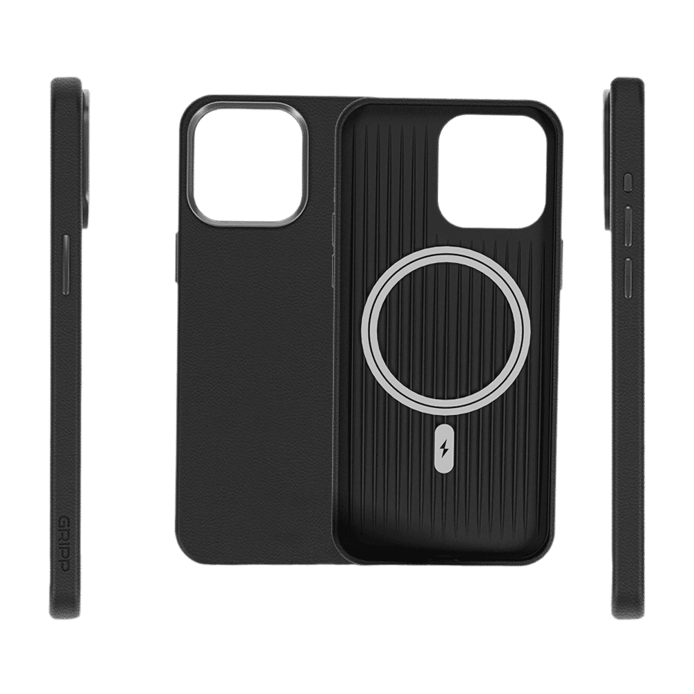 GRIPP Heritage Xtreme Leather Back Cover for Apple iPhone 15 Plus (5ft Drop Tested, Black)_6