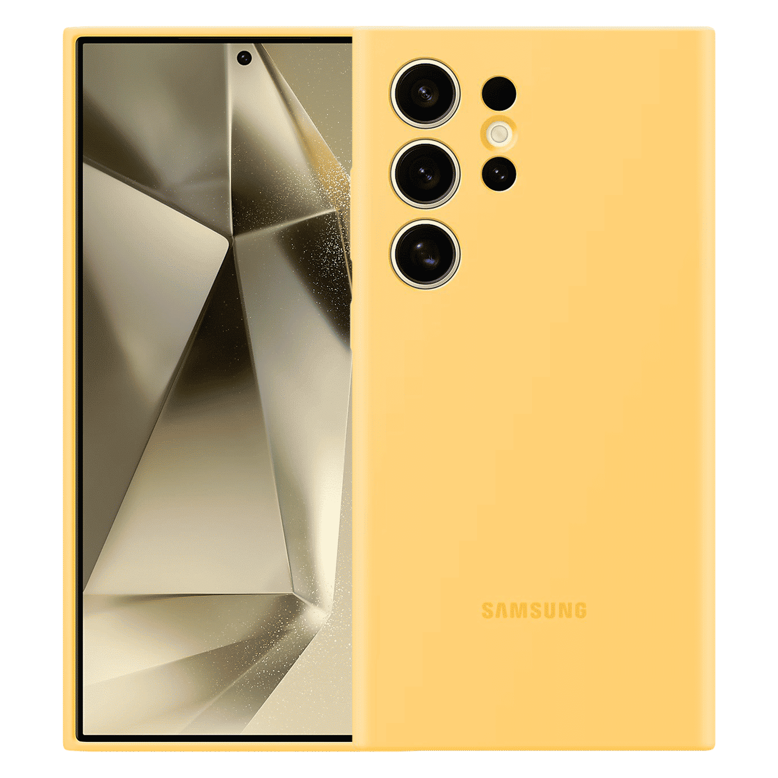 SAMSUNG Silicone Back Case for SAMSUNG Galaxy S24 Ultra (Silky-smooth Touch, Yellow)_1