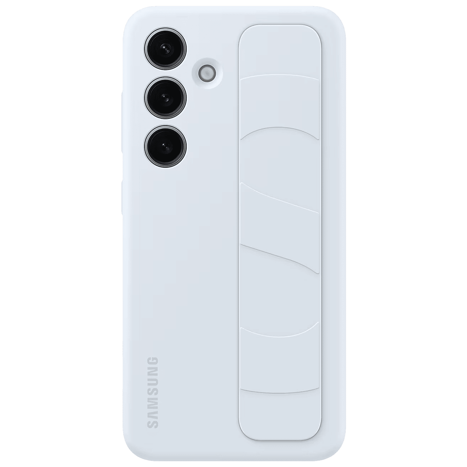 SAMSUNG Standing Grip Silicone Back Case for SAMSUNG Galaxy S24+ (Smooth and Silky Texture, Light Blue)_2