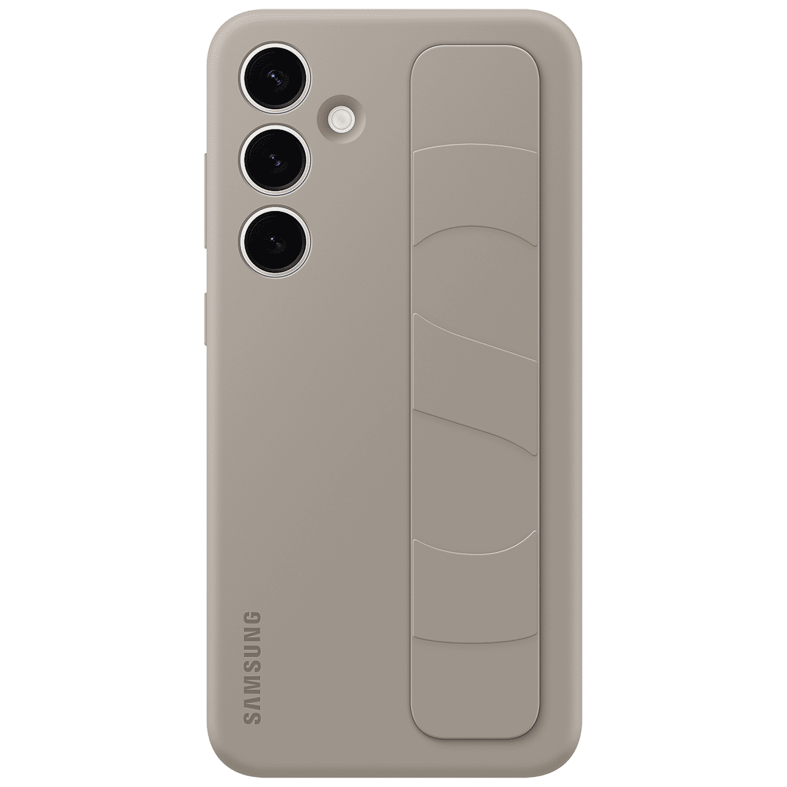 SAMSUNG Standing Grip Silicone Back Case for SAMSUNG Galaxy S24+ (Smooth and Silky Texture, Taupe)_2