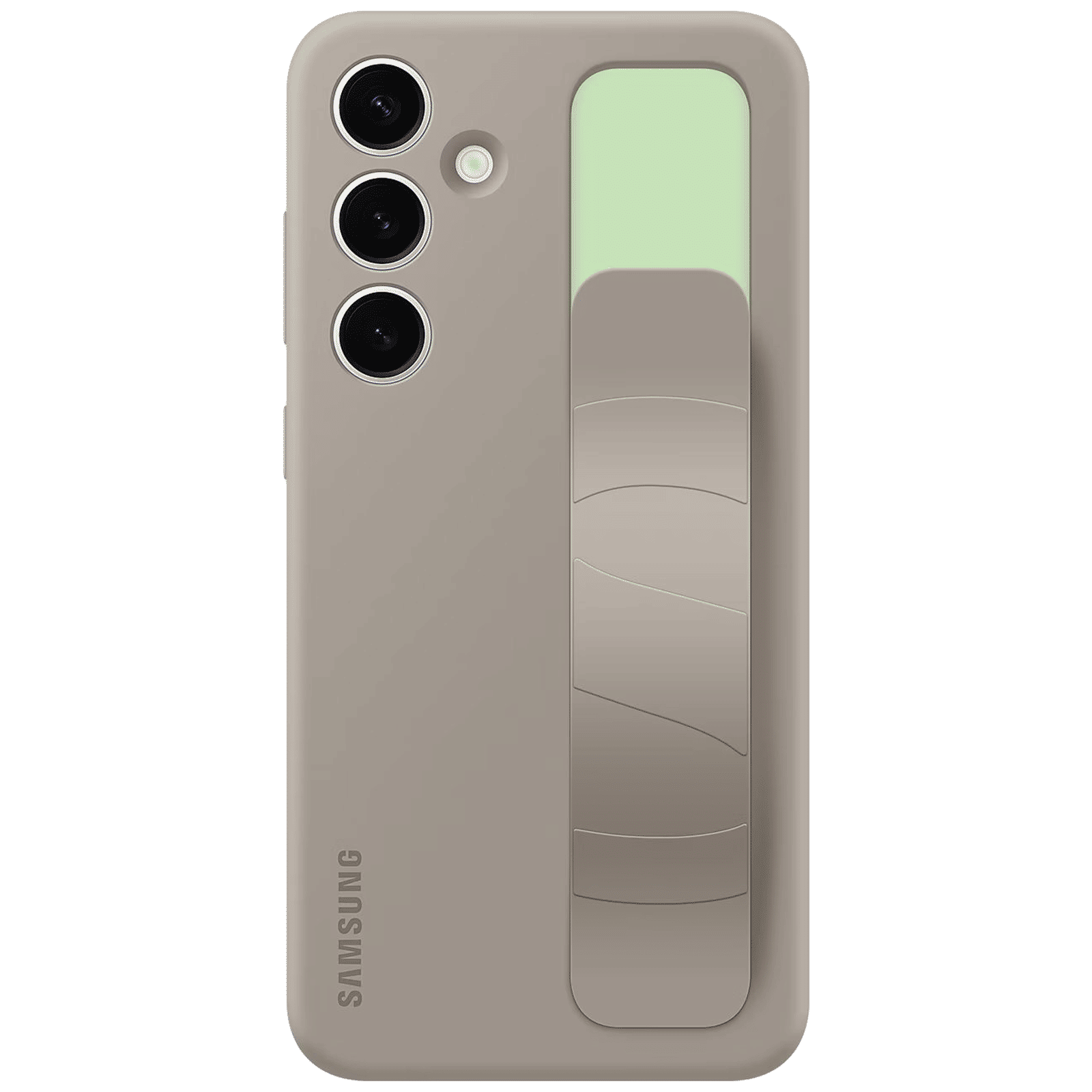 SAMSUNG Standing Grip Silicone Back Case for SAMSUNG Galaxy S24+ (Smooth and Silky Texture, Taupe)_5