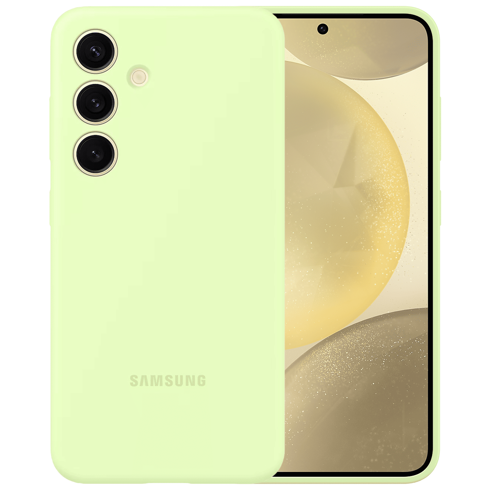SAMSUNG Silicone Back Case for SAMSUNG Galaxy S24 (Silky-smooth Touch, Lime)_1