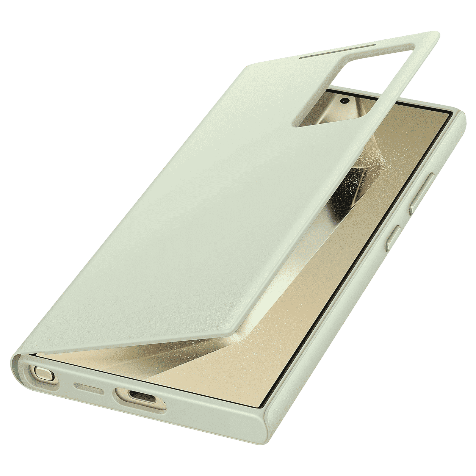 SAMSUNG Polyurethane Flip Cover for SAMSUNG Galaxy S24 Ultra (Handy Hidden Pocket, Light Green)_2
