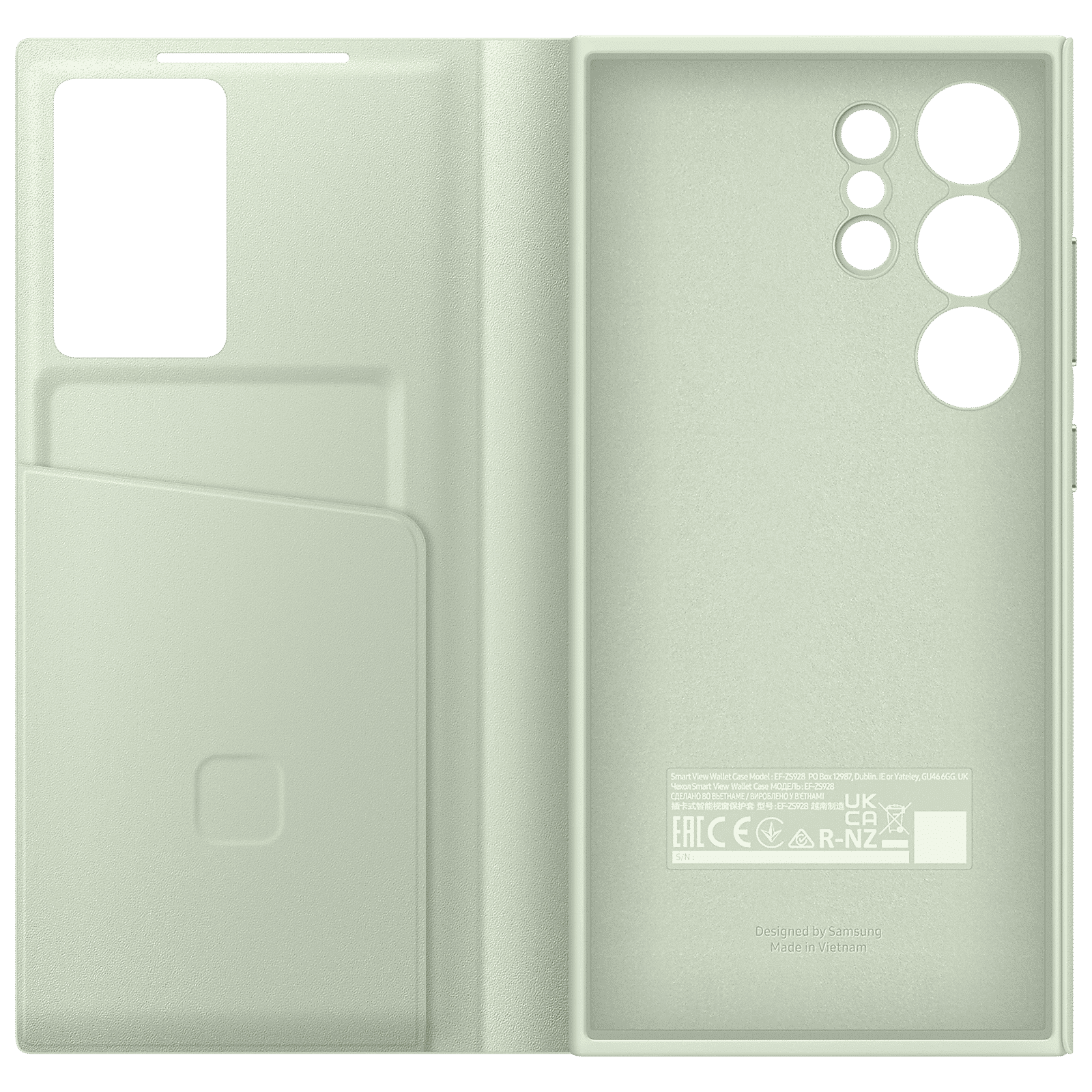 SAMSUNG Polyurethane Flip Cover for SAMSUNG Galaxy S24 Ultra (Handy Hidden Pocket, Light Green)_3