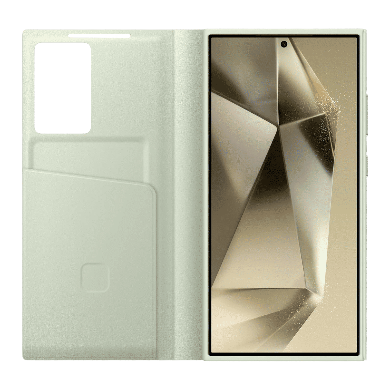 SAMSUNG Polyurethane Flip Cover for SAMSUNG Galaxy S24 Ultra (Handy Hidden Pocket, Light Green)_5