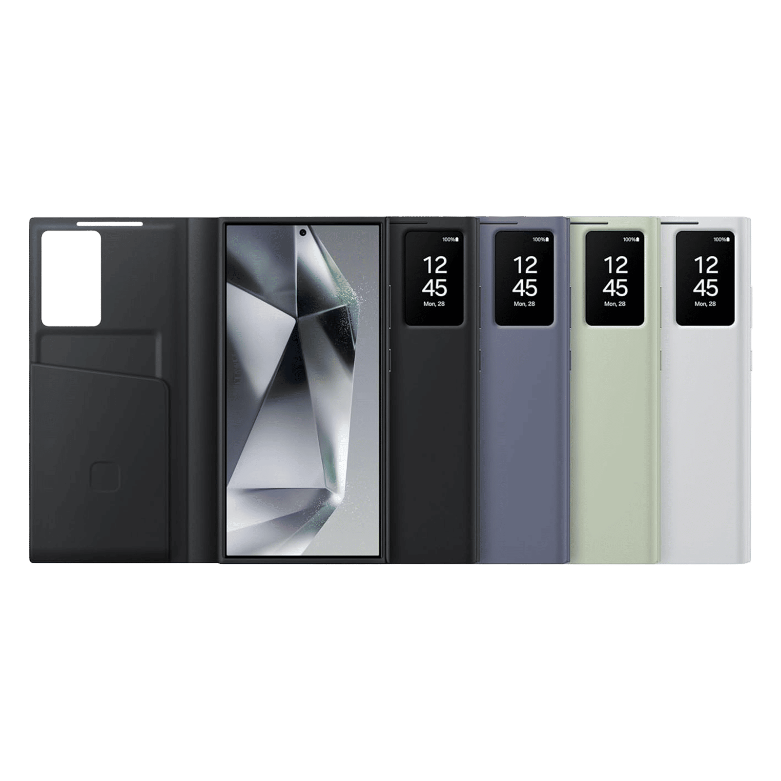 SAMSUNG Polyurethane Flip Cover for SAMSUNG Galaxy S24 Ultra (Handy Hidden Pocket, Light Green)_6