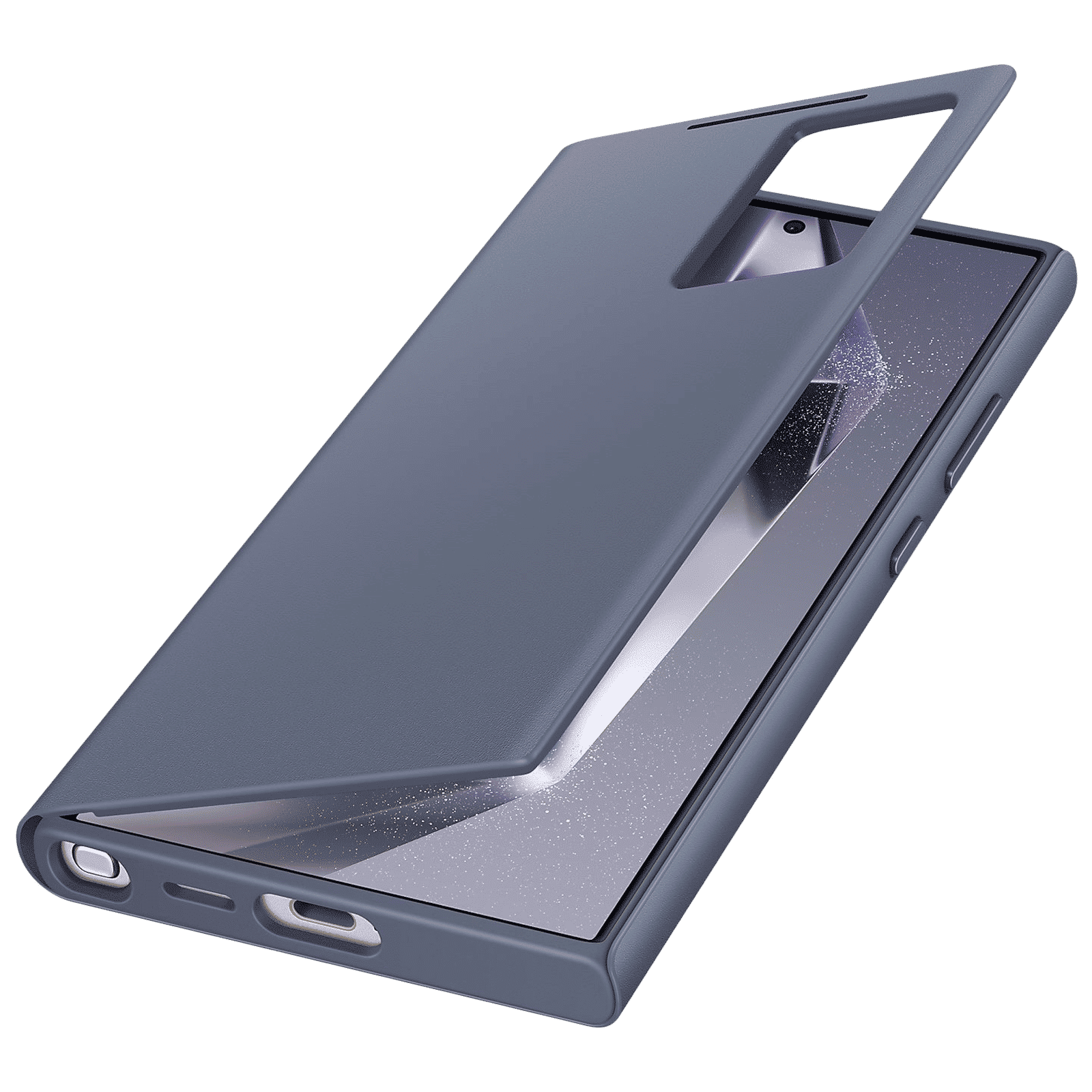 SAMSUNG Silicon Flip Cover for SAMSUNG Galaxy S24 Ultra (Handy Hidden Pocket, Violet)_6