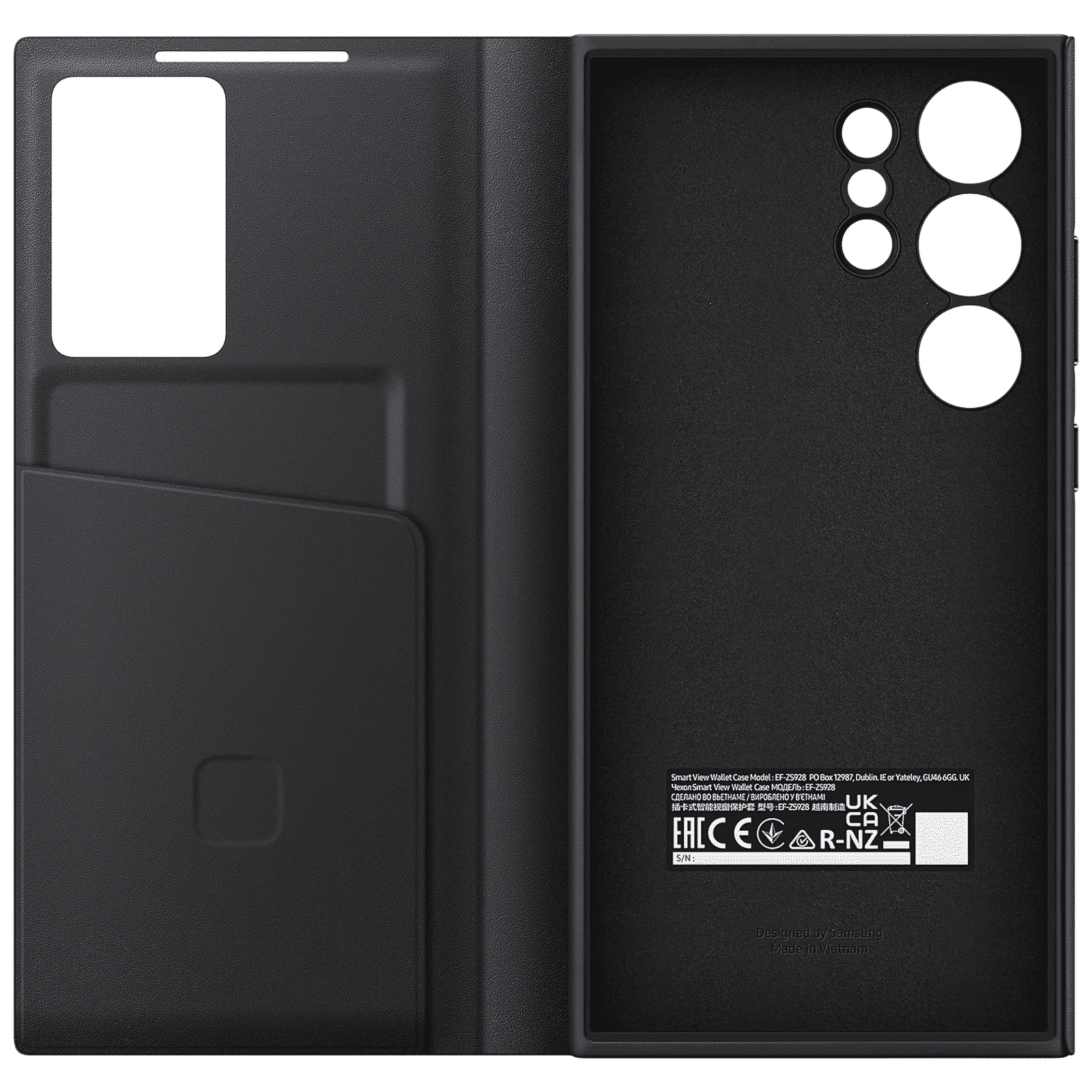 SAMSUNG Polyurethane Flip Cover for SAMSUNG Galaxy S24 Ultra (Handy Hidden Pocket, Black)_4