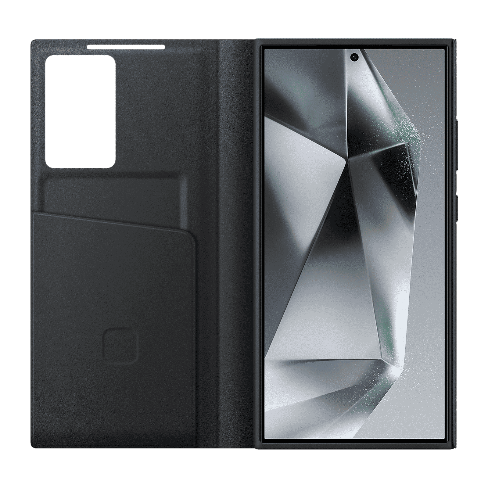 SAMSUNG Polyurethane Flip Cover for SAMSUNG Galaxy S24 Ultra (Handy Hidden Pocket, Black)_6