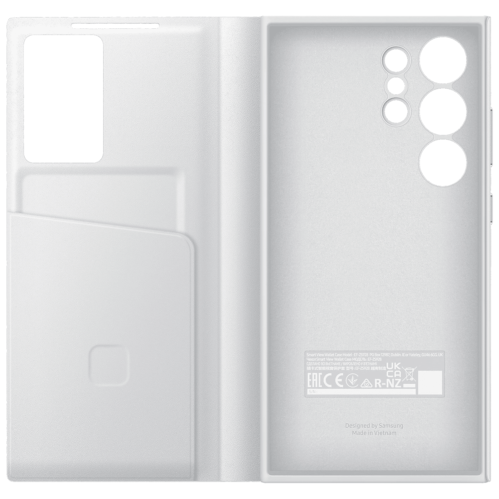 SAMSUNG Polyurethane Flip Cover for SAMSUNG Galaxy S24 Ultra (Handy Hidden Pocket, White)_4