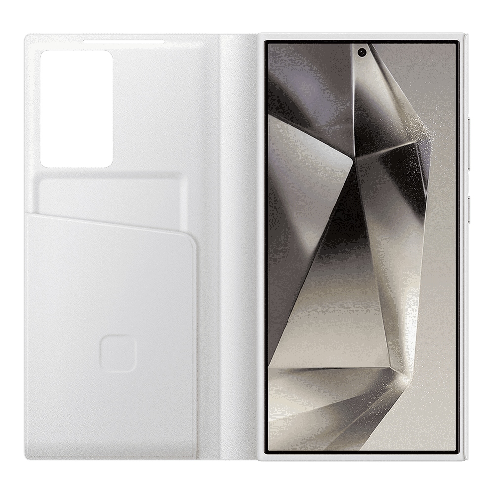 SAMSUNG Polyurethane Flip Cover for SAMSUNG Galaxy S24 Ultra (Handy Hidden Pocket, White)_5