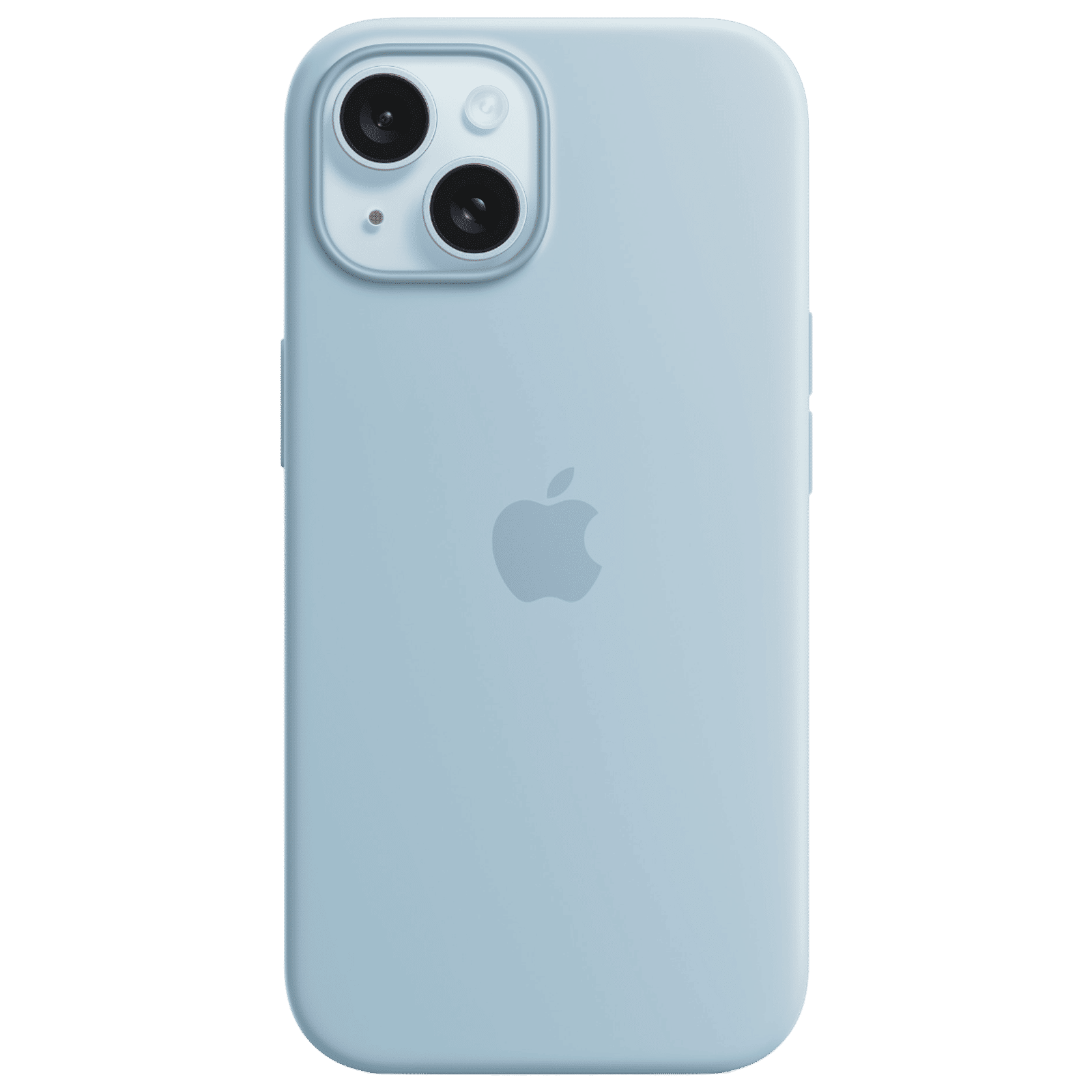 Apple Soft Silicone Back Cover for Apple iPhone 15 (Supports Wireless Charging, Light Blue)_2