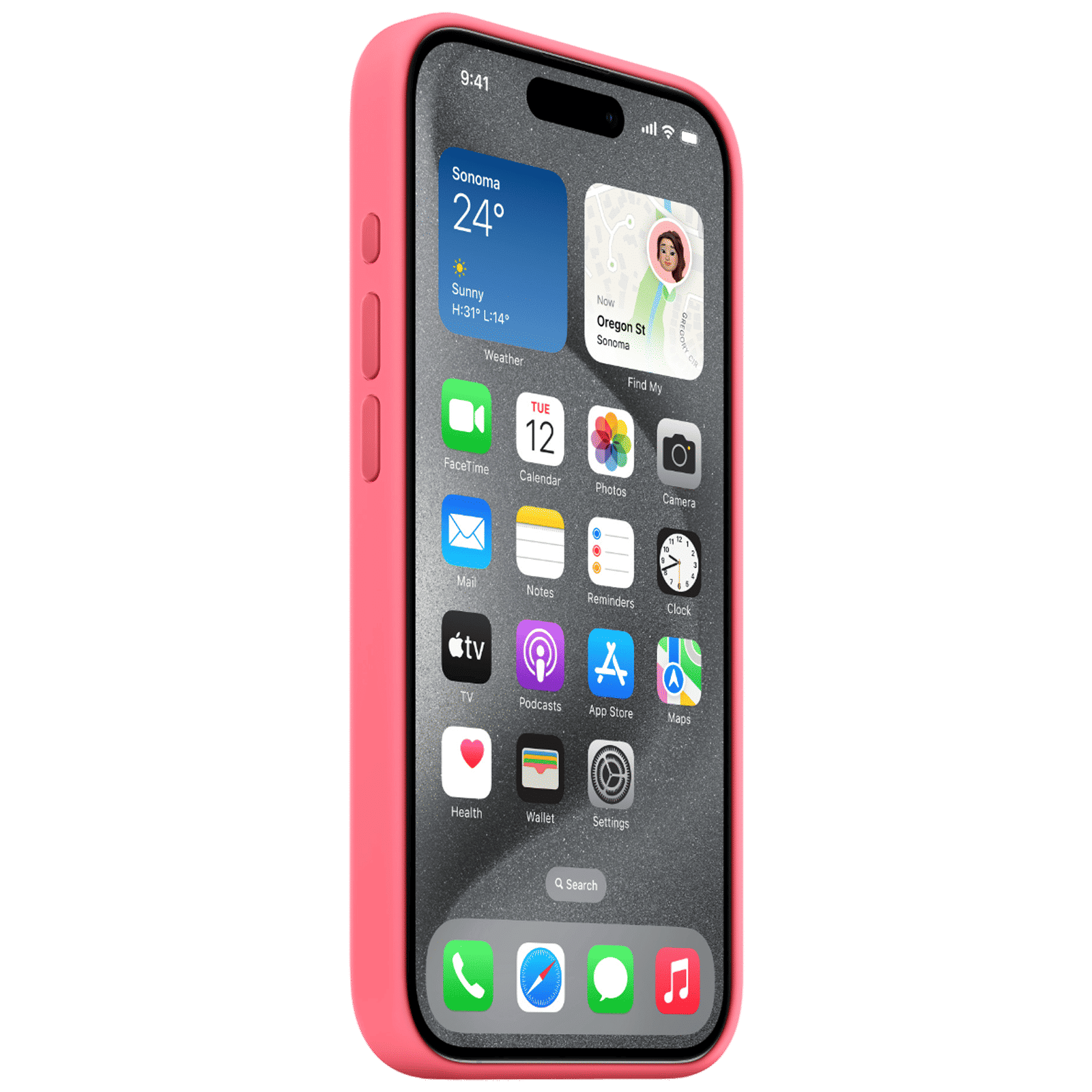 Apple Soft Silicone Back Cover for Apple iPhone 15 Pro (Supports Wireless Charging, Pink)_3