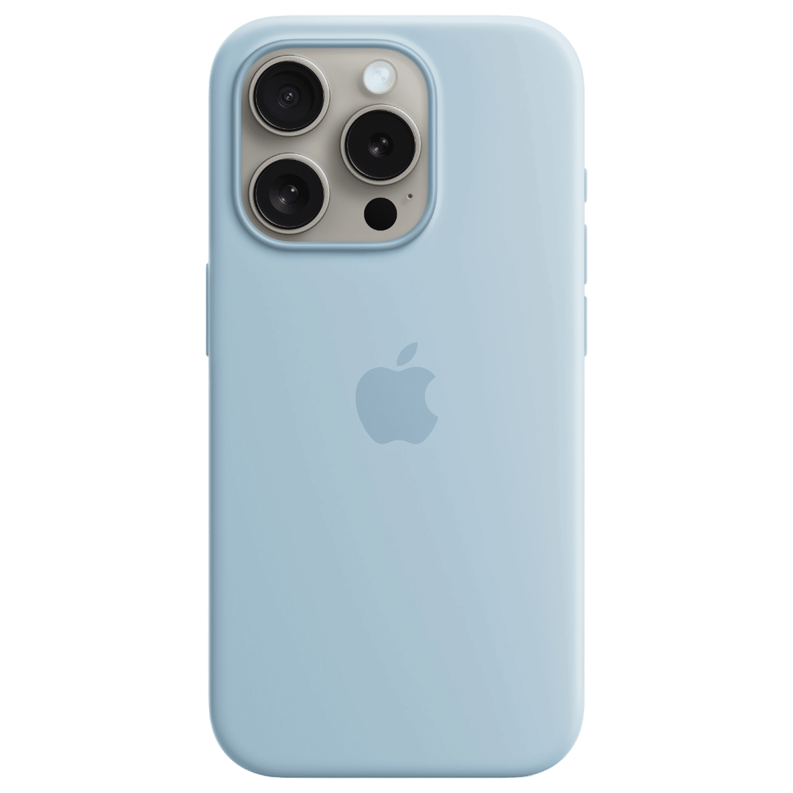 Apple Soft Silicone Back Cover for Apple iPhone 15 Pro (Supports Wireless Charging, Light Blue)_2