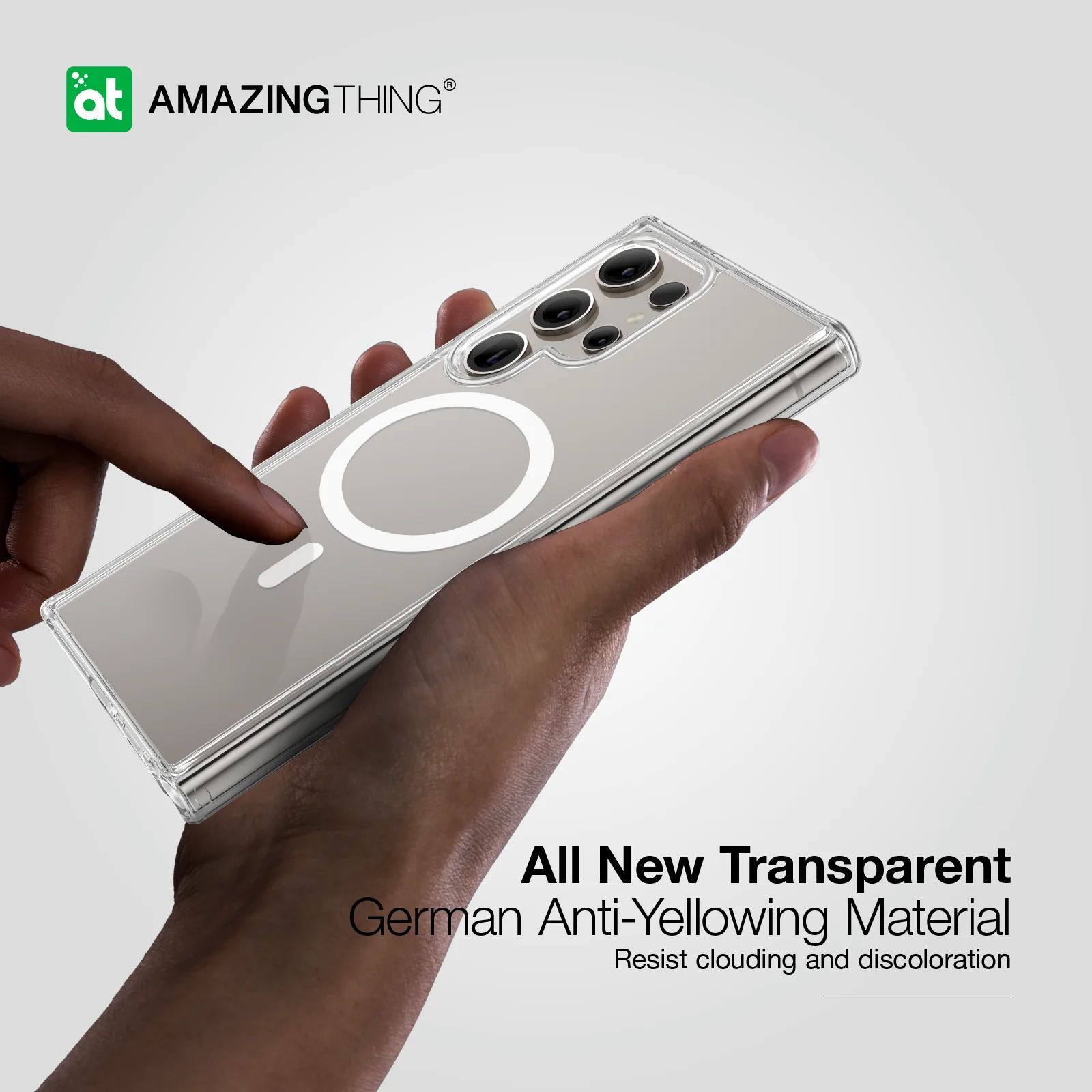 AMAZINGTHING Minimal Mag Polycarbonate Back Cover for SAMSUNG Galaxy S24 Ultra (DefendEdge Camera Protection, Clear)_4