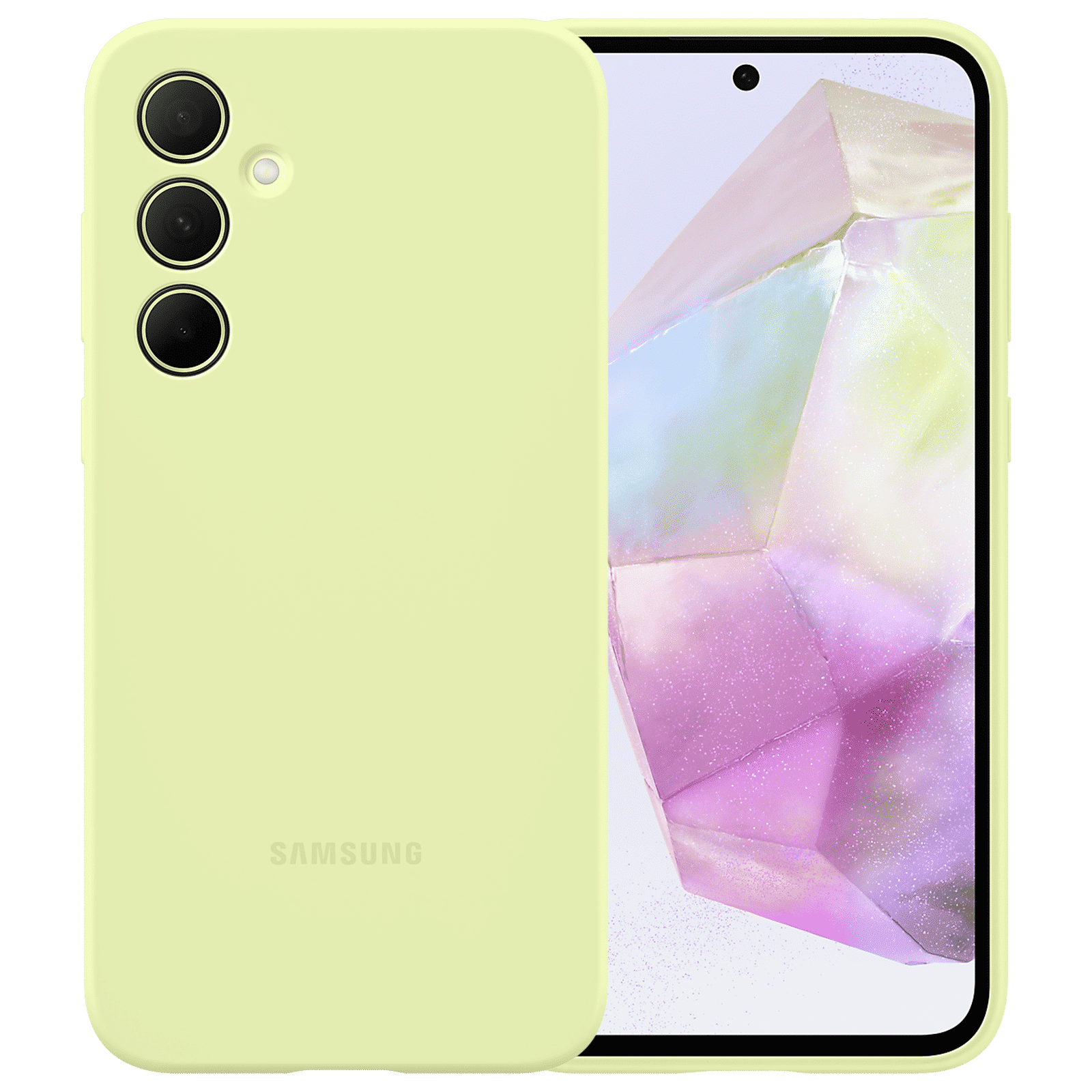 SAMSUNG Soft Silicone Back Cover for SAMSUNG Galaxy A35 5G (Scratch Protection, Lime)_1