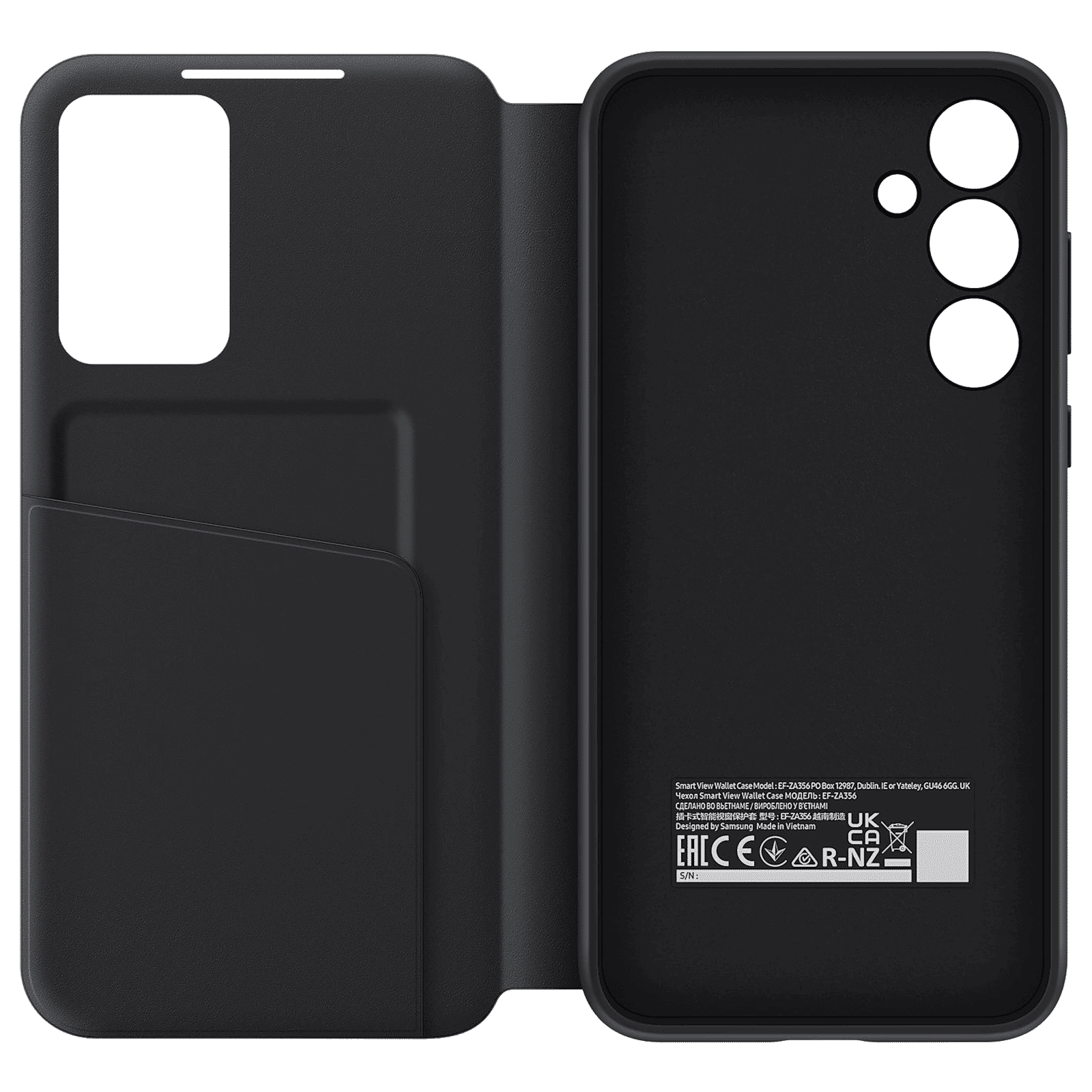 SAMSUNG Polyurethane Flip Cover for SAMSUNG Galaxy A35 5G (Small Smart Screen View, Black)_3