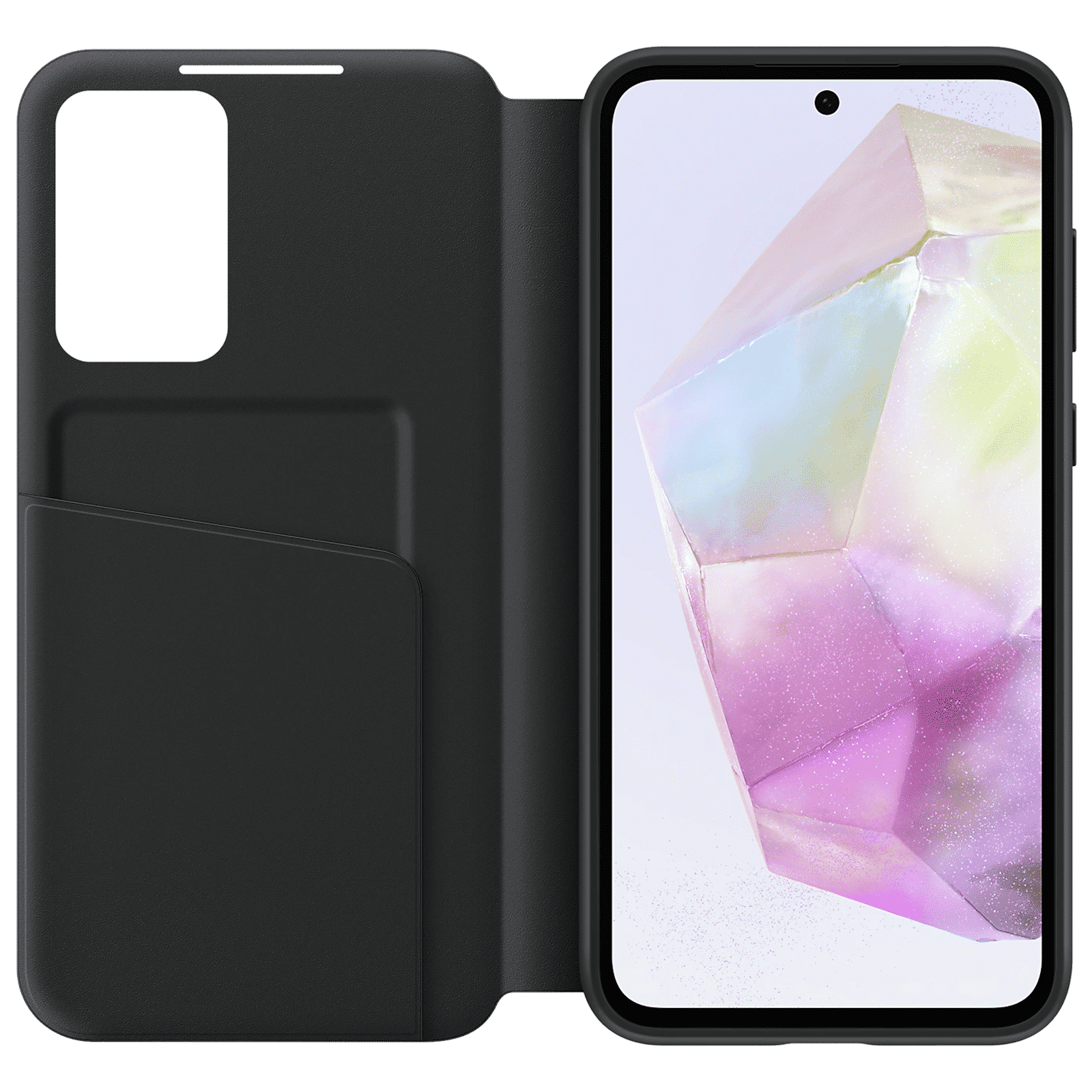 SAMSUNG Polyurethane Flip Cover for SAMSUNG Galaxy A35 5G (Small Smart Screen View, Black)_5