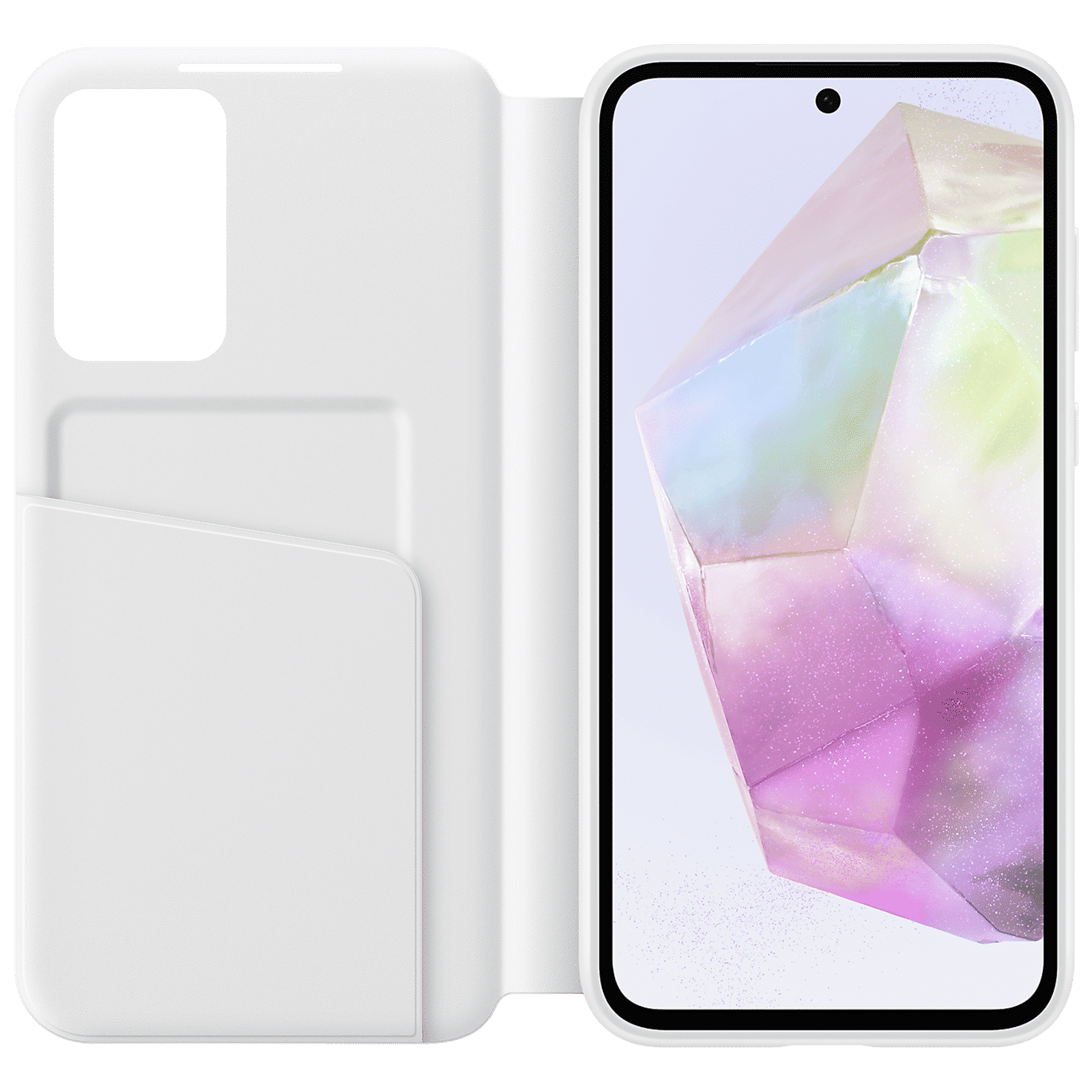 SAMSUNG Polyurethane Flip Cover for SAMSUNG Galaxy A35 5G (Small Smart Screen View, White)_5