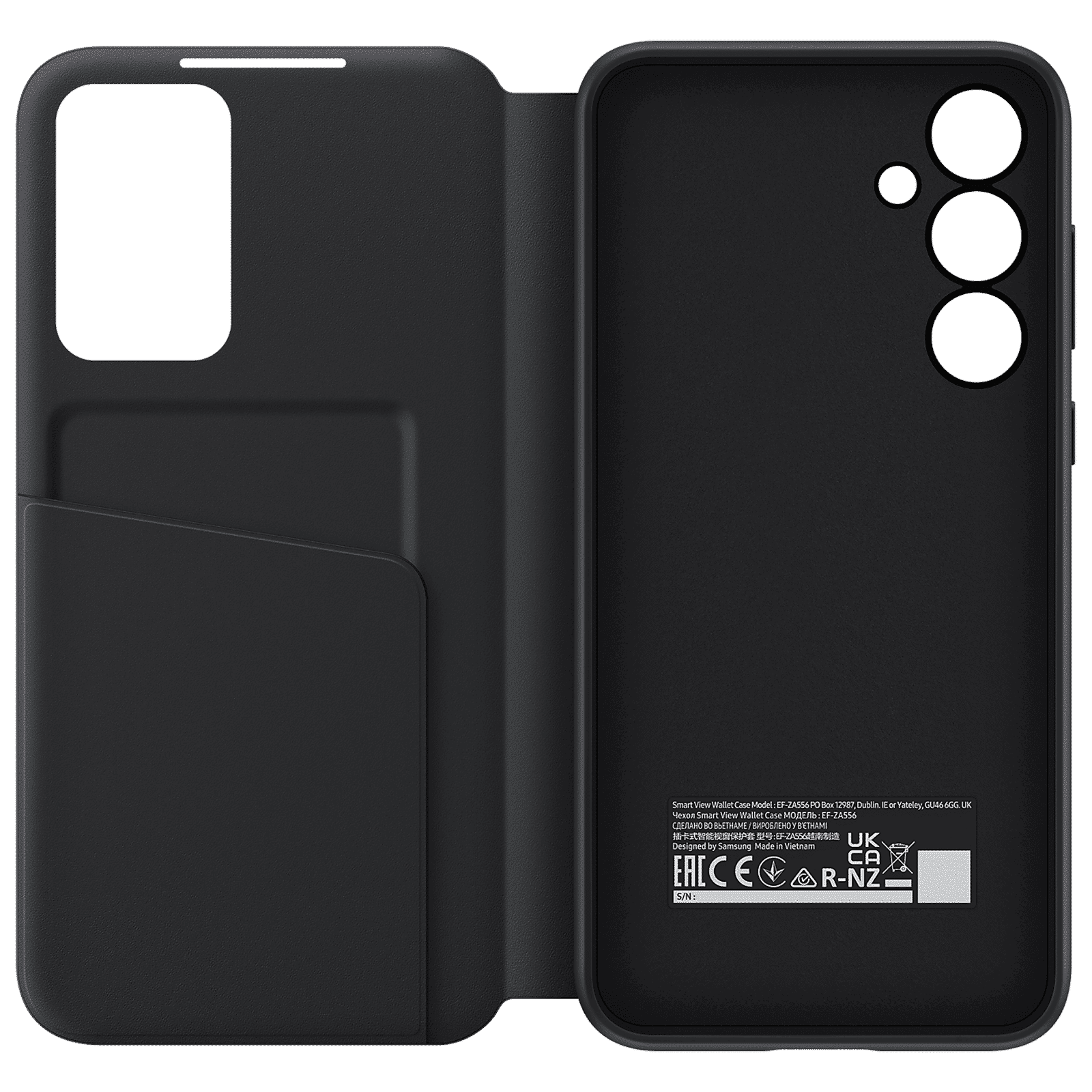 SAMSUNG Thermoplastic Polyurethane, Polyurethane & Polycarbonate Flip Cover for SAMSUNG Galaxy A55 5G (Small Smart Screen View, Black)_3