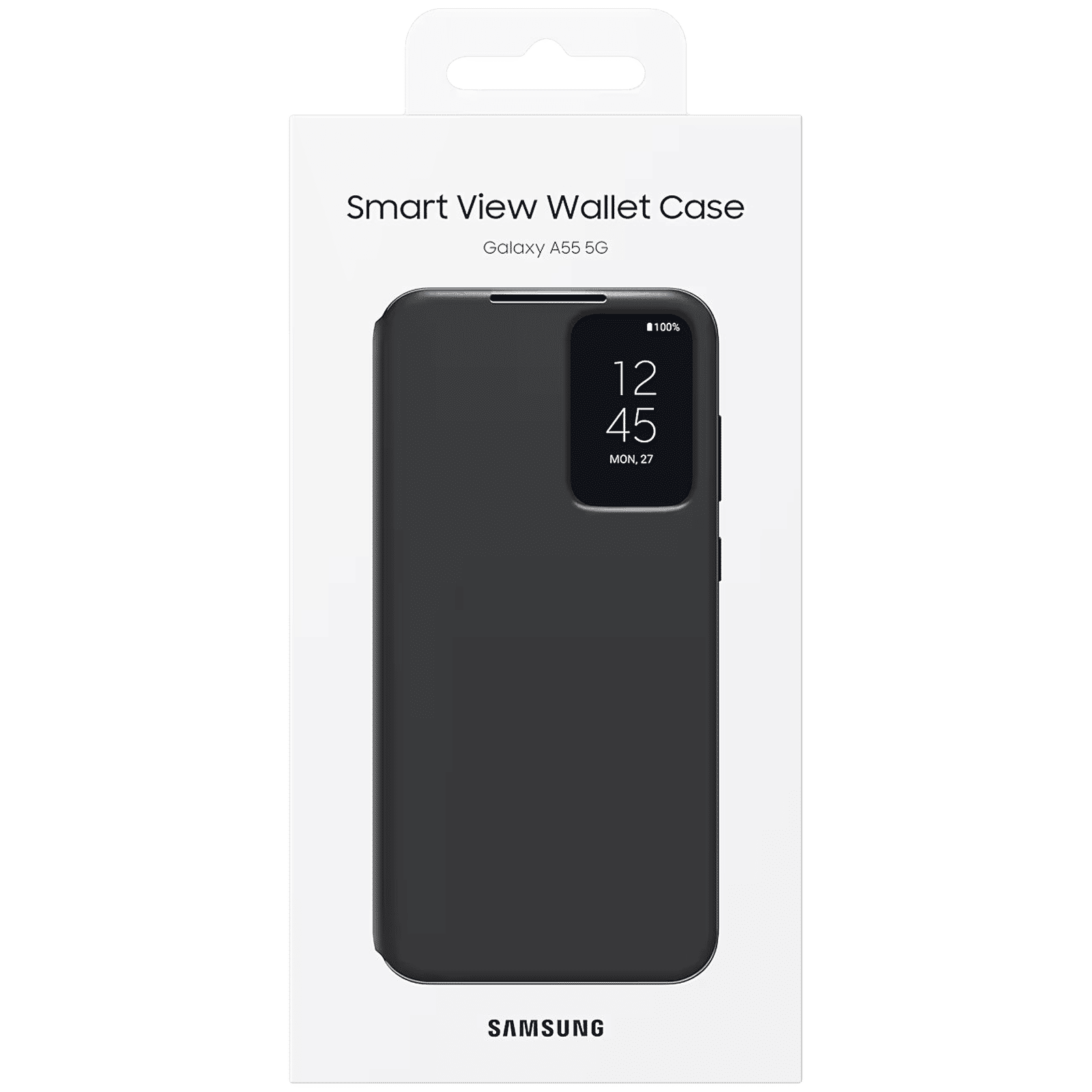 SAMSUNG Thermoplastic Polyurethane, Polyurethane & Polycarbonate Flip Cover for SAMSUNG Galaxy A55 5G (Small Smart Screen View, Black)_6