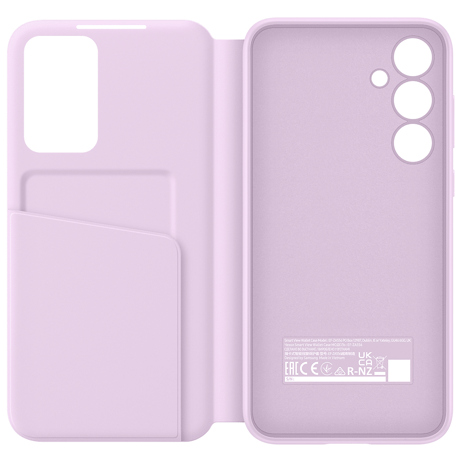 SAMSUNG Thermoplastic Polyurethane, Polyurethane & Polycarbonate Flip Cover for SAMSUNG Galaxy A55 5G (Small Smart Screen View, Lavender)_3