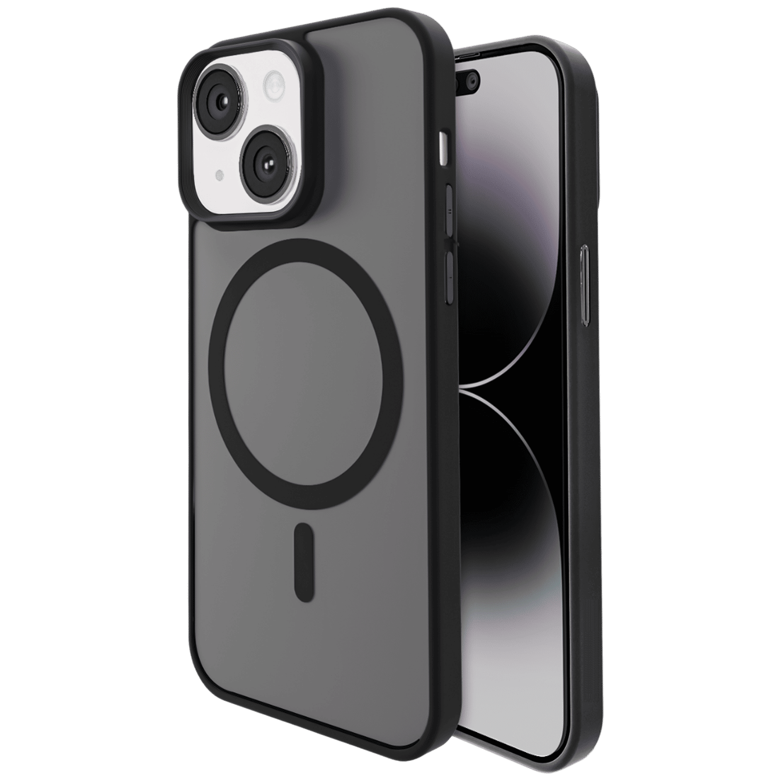 Croma Hard Polycarbonate Back Cover for Apple iPhone 15 Plus (MagSafe Compatible, Grey)_1