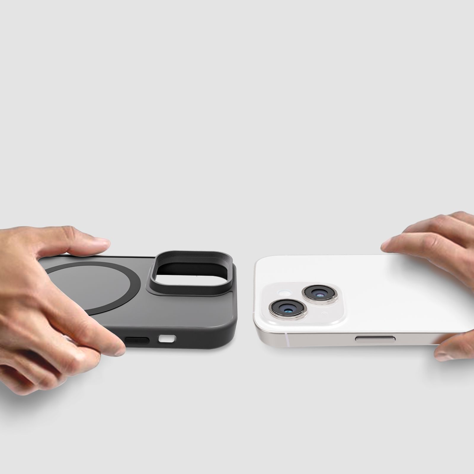 Croma Hard Polycarbonate Back Cover for Apple iPhone 15 Plus (MagSafe Compatible, Grey)_8