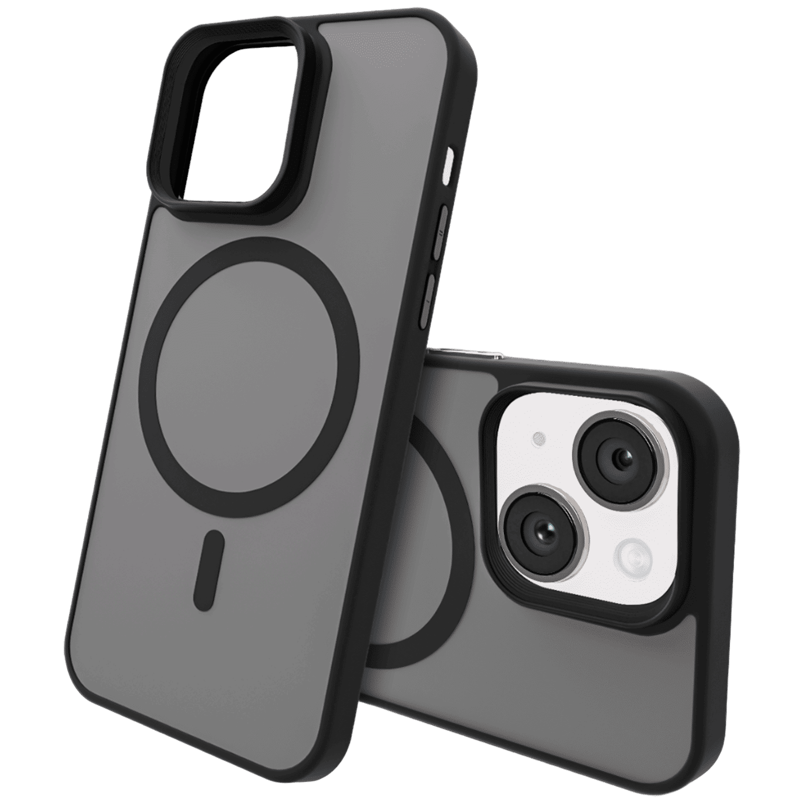 Croma Hard Polycarbonate Back Cover for Apple iPhone 15 Plus (MagSafe Compatible, Grey)_3