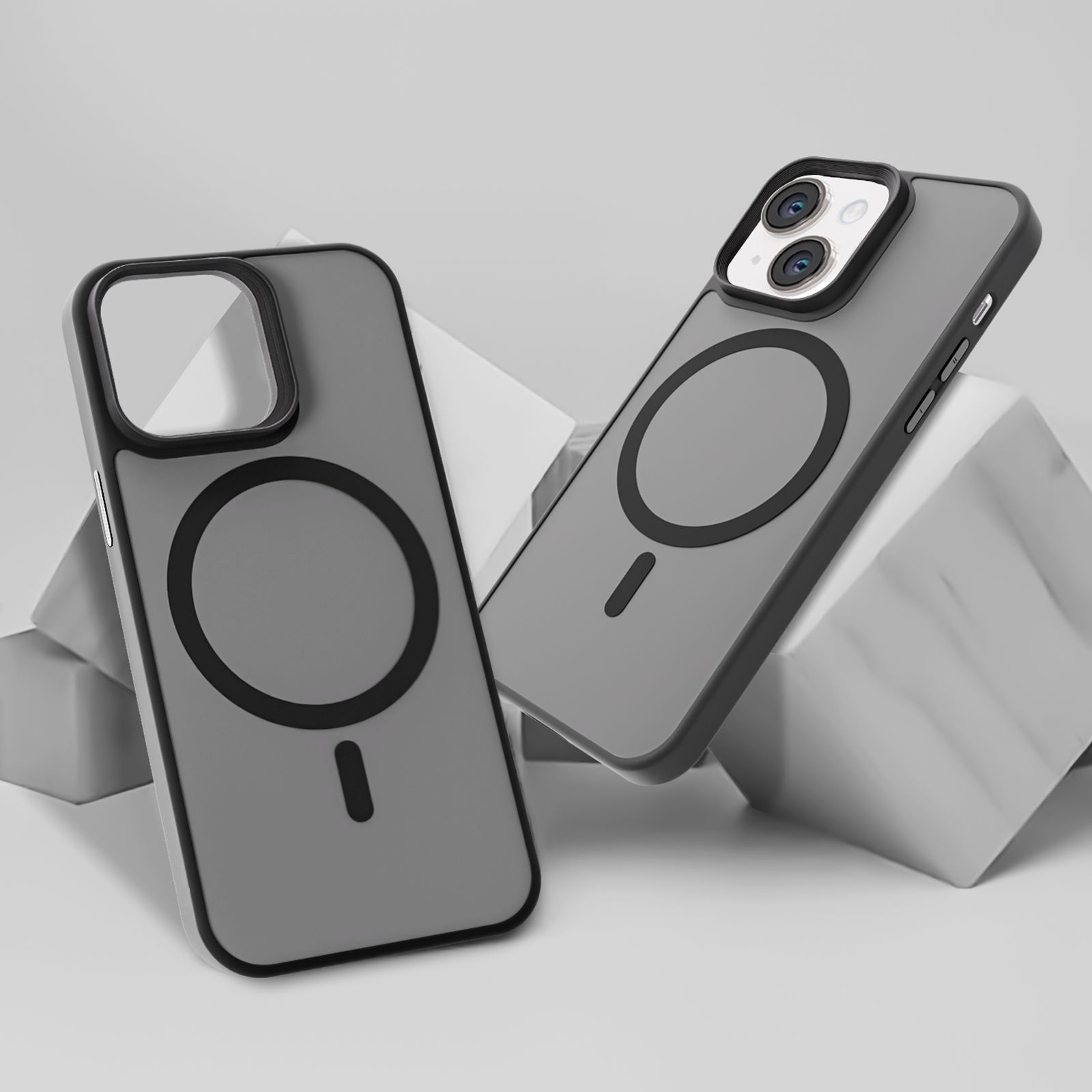 Croma Hard Polycarbonate Back Cover for Apple iPhone 15 Plus (MagSafe Compatible, Grey)_6