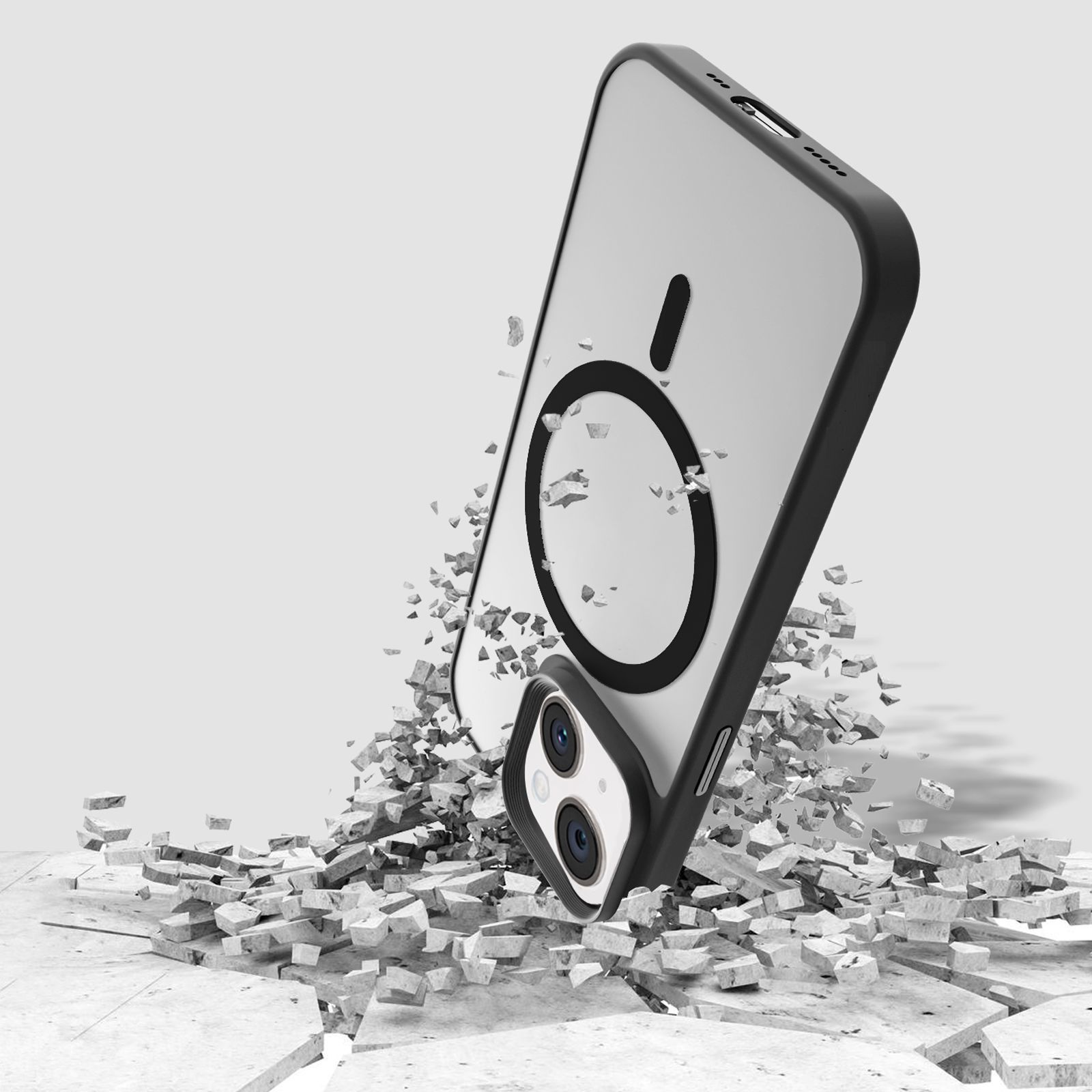 Croma Hard Polycarbonate Back Cover for Apple iPhone 15 Plus (MagSafe Compatible, Grey)_7