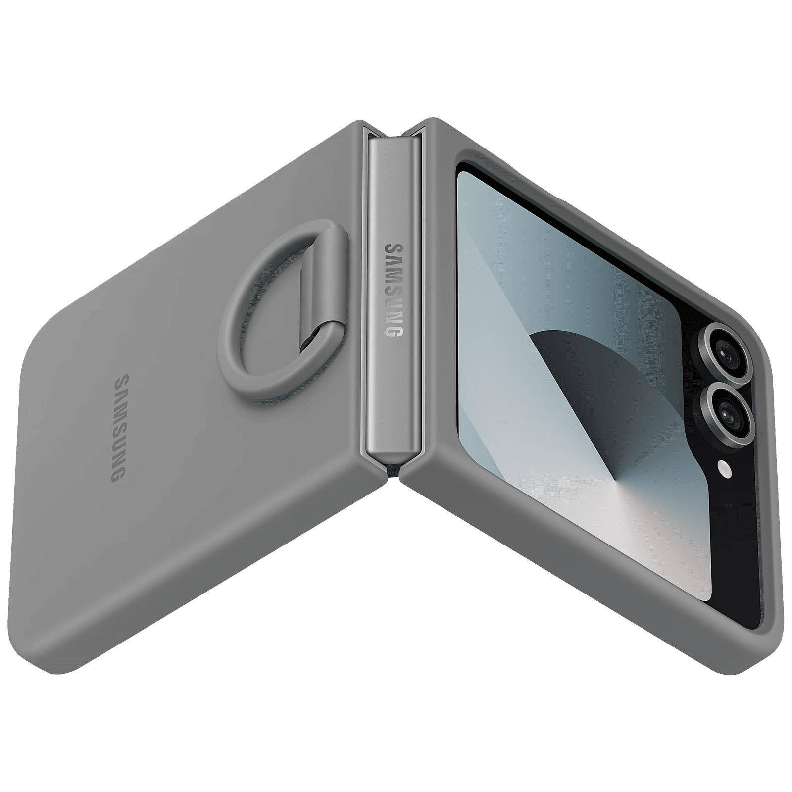 SAMSUNG Silicone Kindsuit Case for SAMSUNG Galaxy Z Flip6 (Built-in Ring, Gray)_6