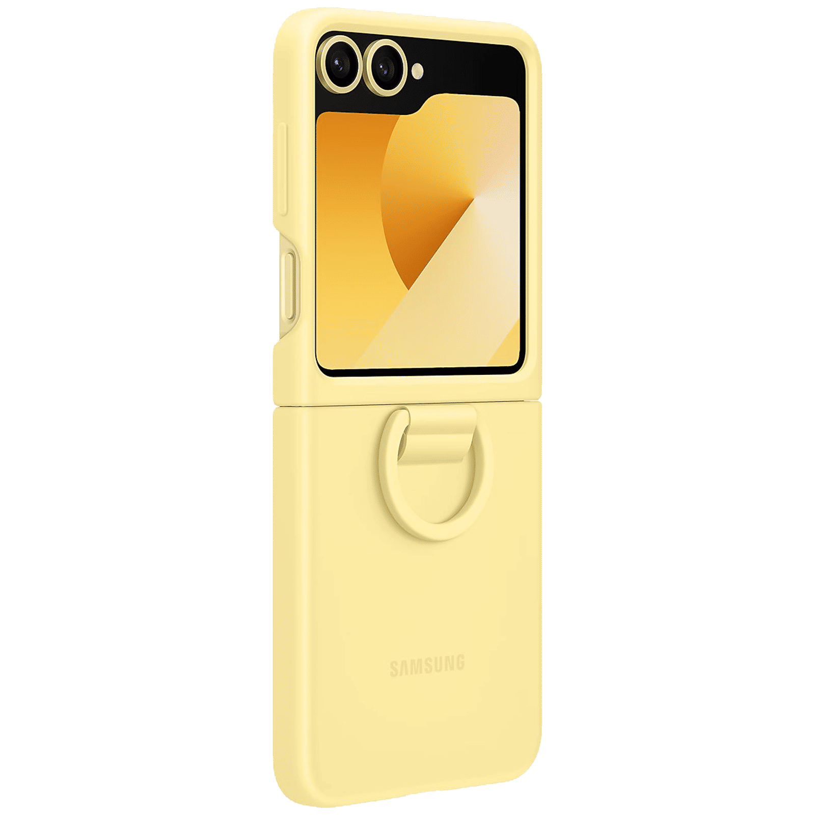 SAMSUNG Soft Silicone Back Cover for SAMSUNG Galaxy Z Flip 6 (Ultra Slim Design, Yellow)_3