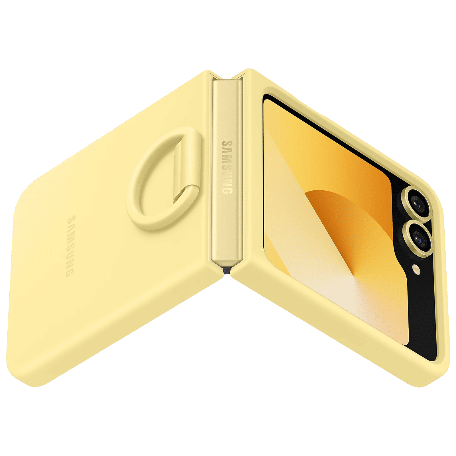 SAMSUNG Soft Silicone Back Cover for SAMSUNG Galaxy Z Flip 6 (Ultra Slim Design, Yellow)_6