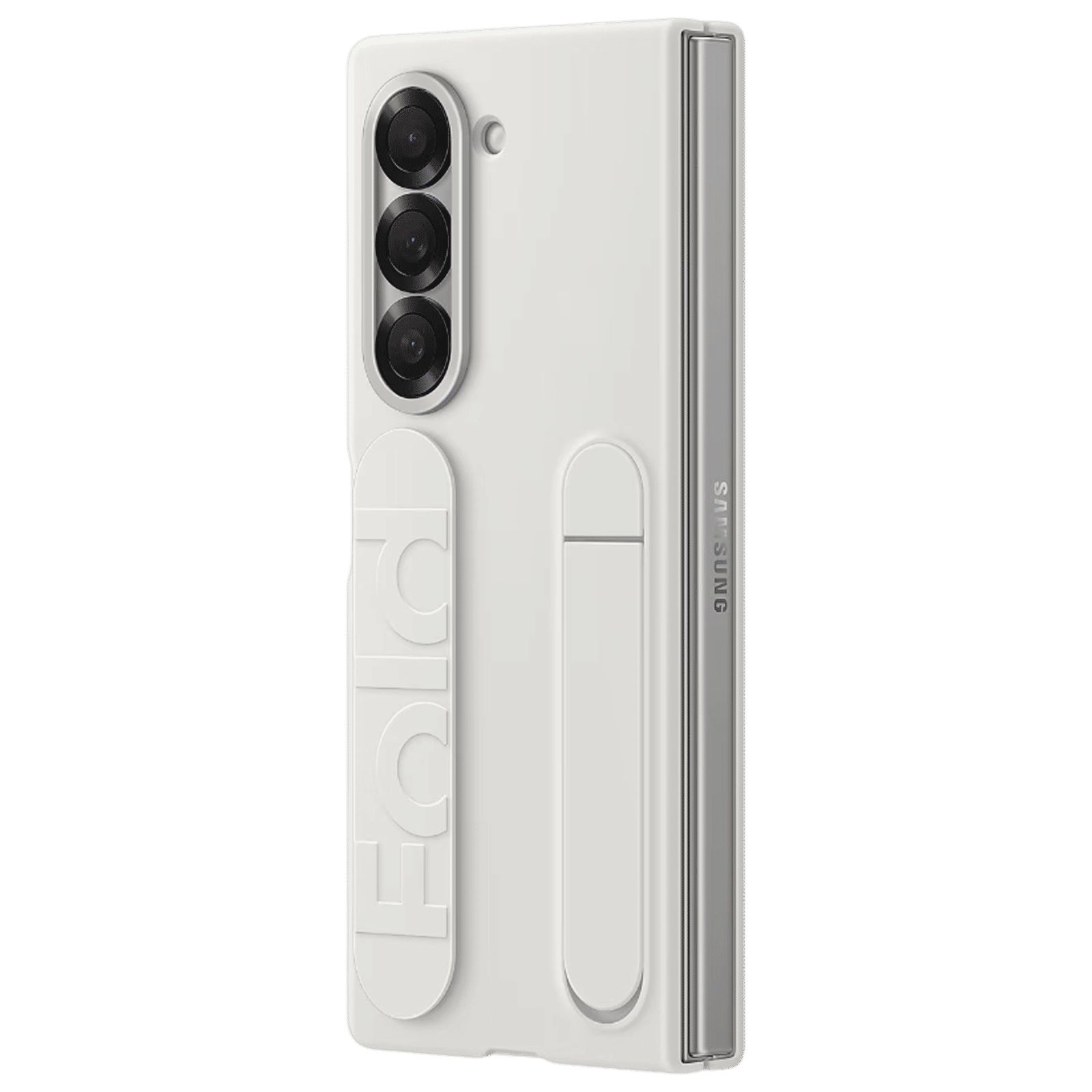 SAMSUNG Soft Silicon Back Cover for SAMSUNG Galaxy Z Fold 6 (2-in 1 Grip & Stand, White)_3